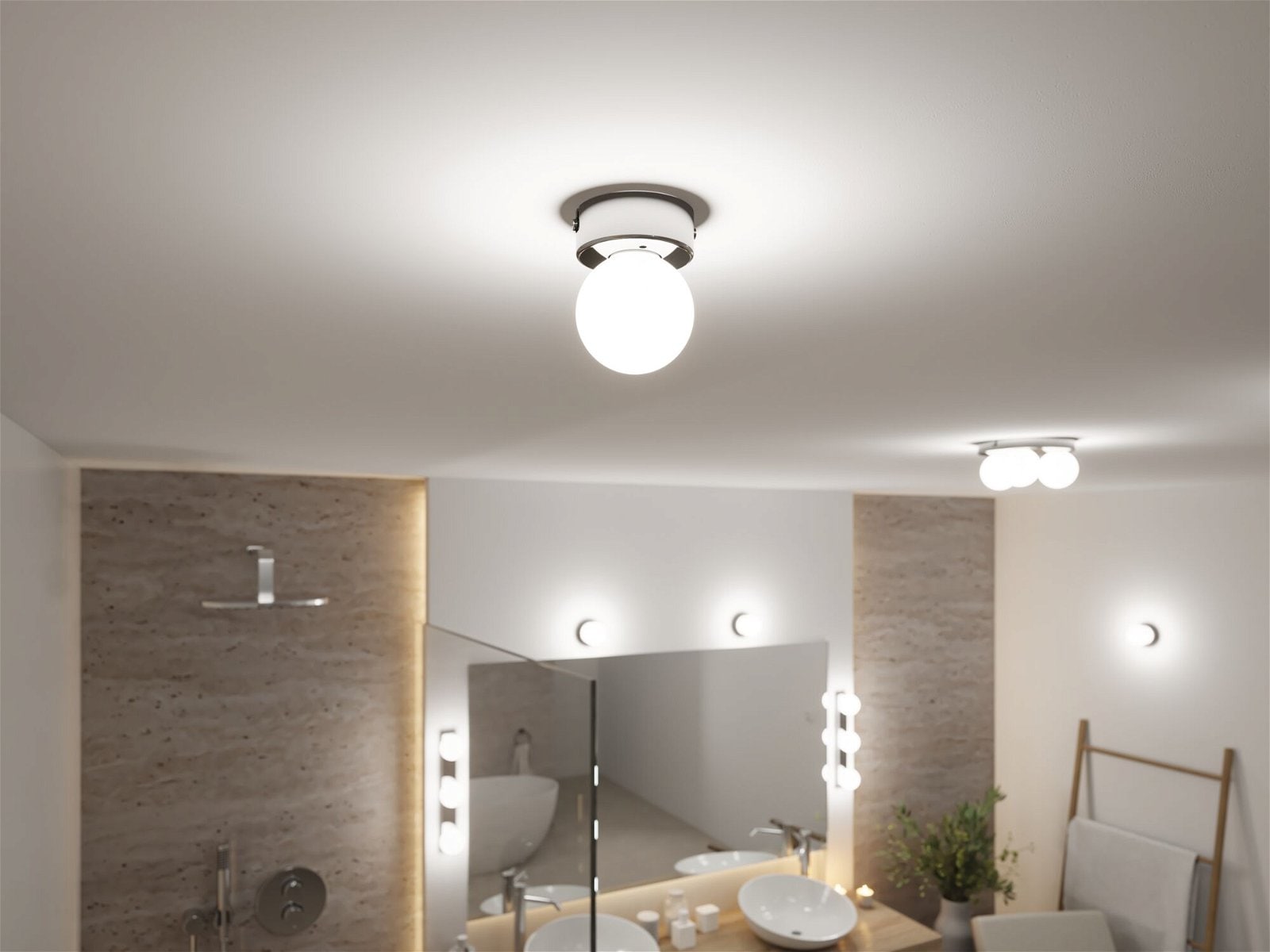 Paulmann Deckenleuchte »Selection Bathroom Gove IP44 max. 1x20W Satin, Glas/Metall«, 1 flammig, Leuchtmittel G9 | ohne Leuchtmittel, G9