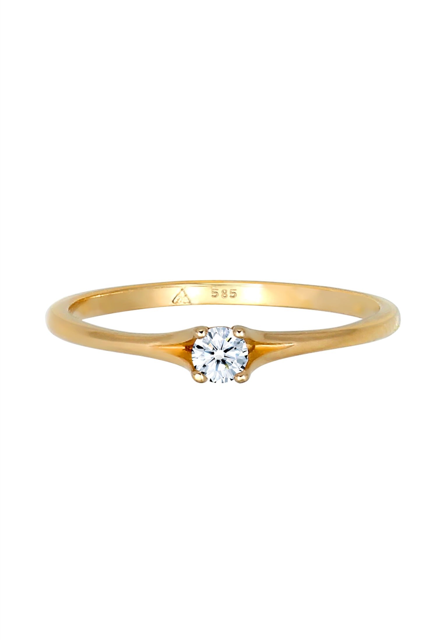 Elli DIAMONDS Verlobungsring »Ring Verlobungsring Diamant Weiß Brillantschliff (0.06ct) 585 Gelbgold«
