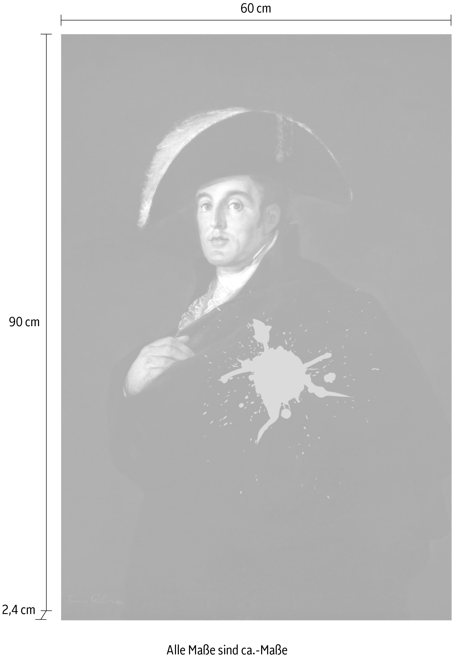 queence Acrylglasbild »Mann mit Farbklecks« Bilder von Männern | Formen | Gemälde | Historische Persönlichkeiten | Kunst | Mann Fine Art-Print in Galeriequalität