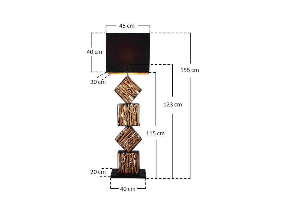 SalesFever Stehlampe »Treibholz« E27 1 Stk. Schirm innen goldfarben
