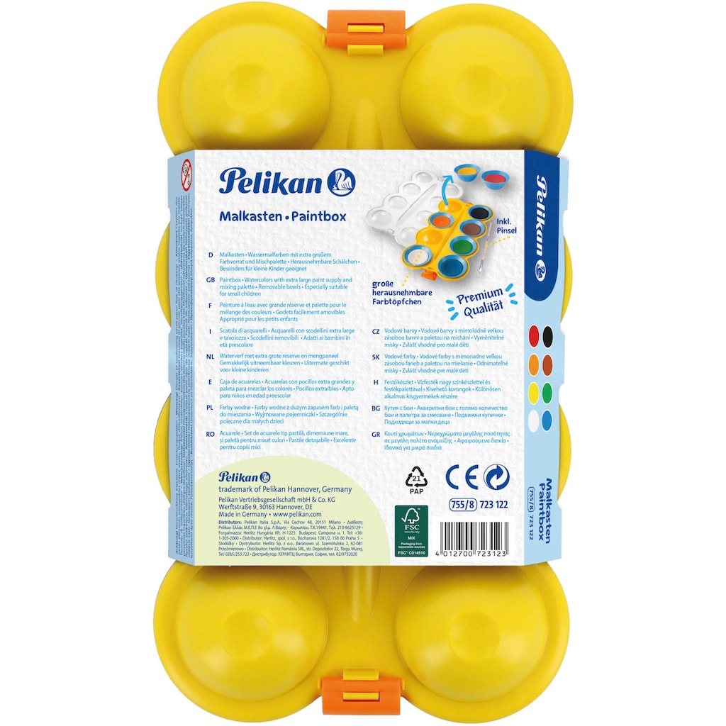 Pelikan Farbkasten »Farbkasten für Kinder, 8 Farben«, inklusive Pinsel; Made in Germany