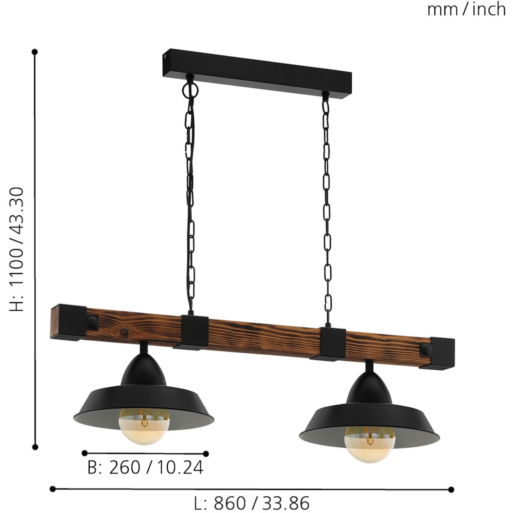 EGLO Pendelleuchte »OLDBURY«, 2 flammig-flammig