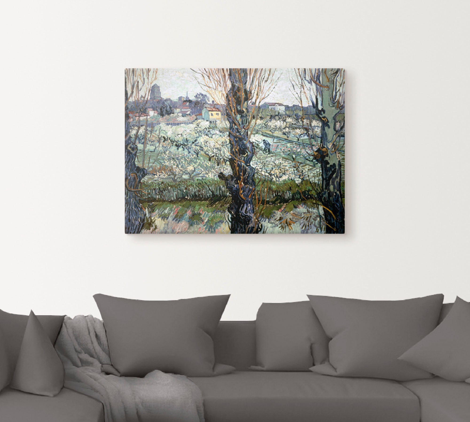 Artland Leinwandbild »Blick auf Arles. 1889«, Wiesen & Bäume, (1 St.), auf Keilrahmen gespannt