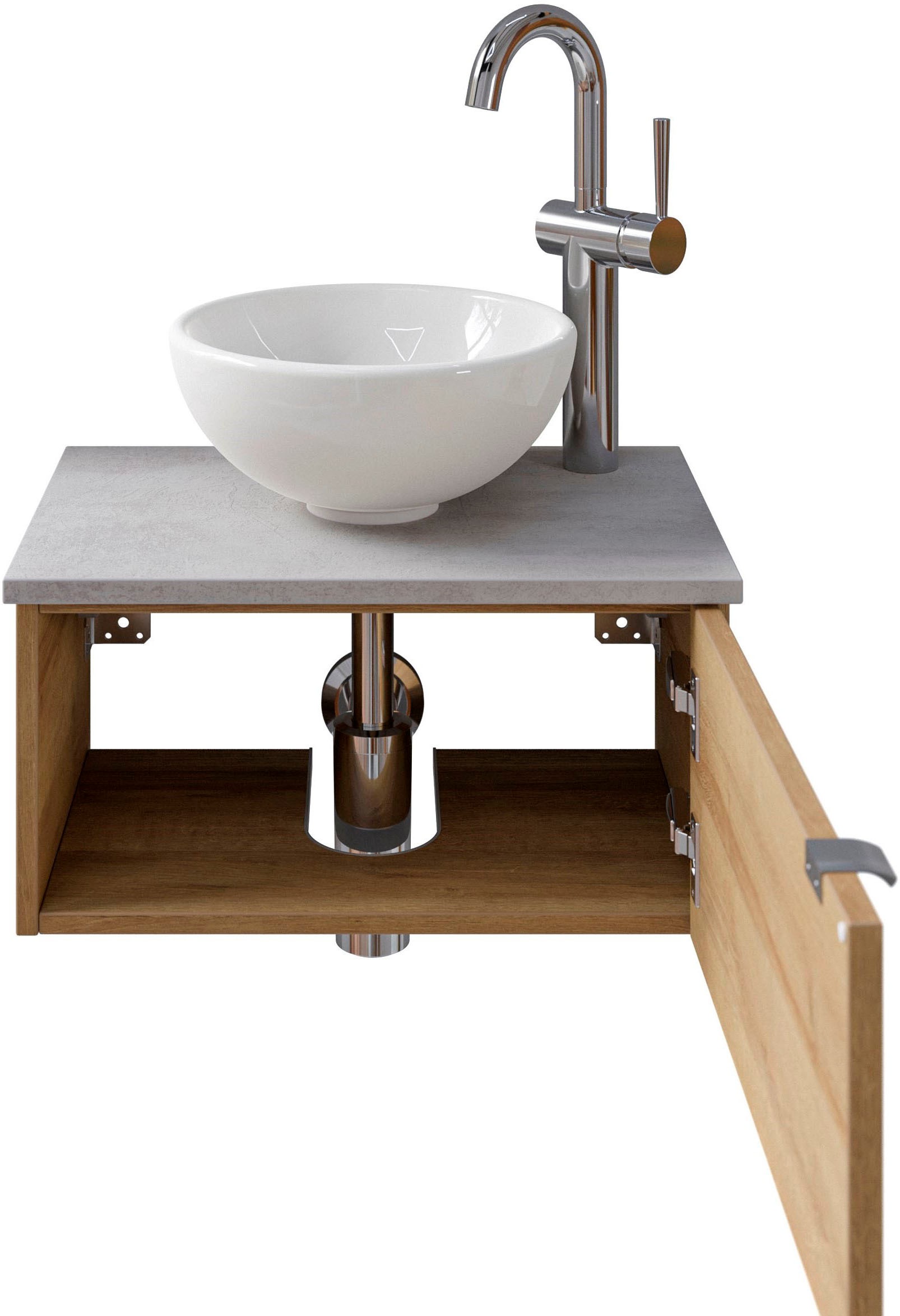 Saphir Badmöbel-Set »Serie 6915«, (4 St.), Gäste-Bad, 51 cm breit, mit LED-Spiegel und 1 Tür