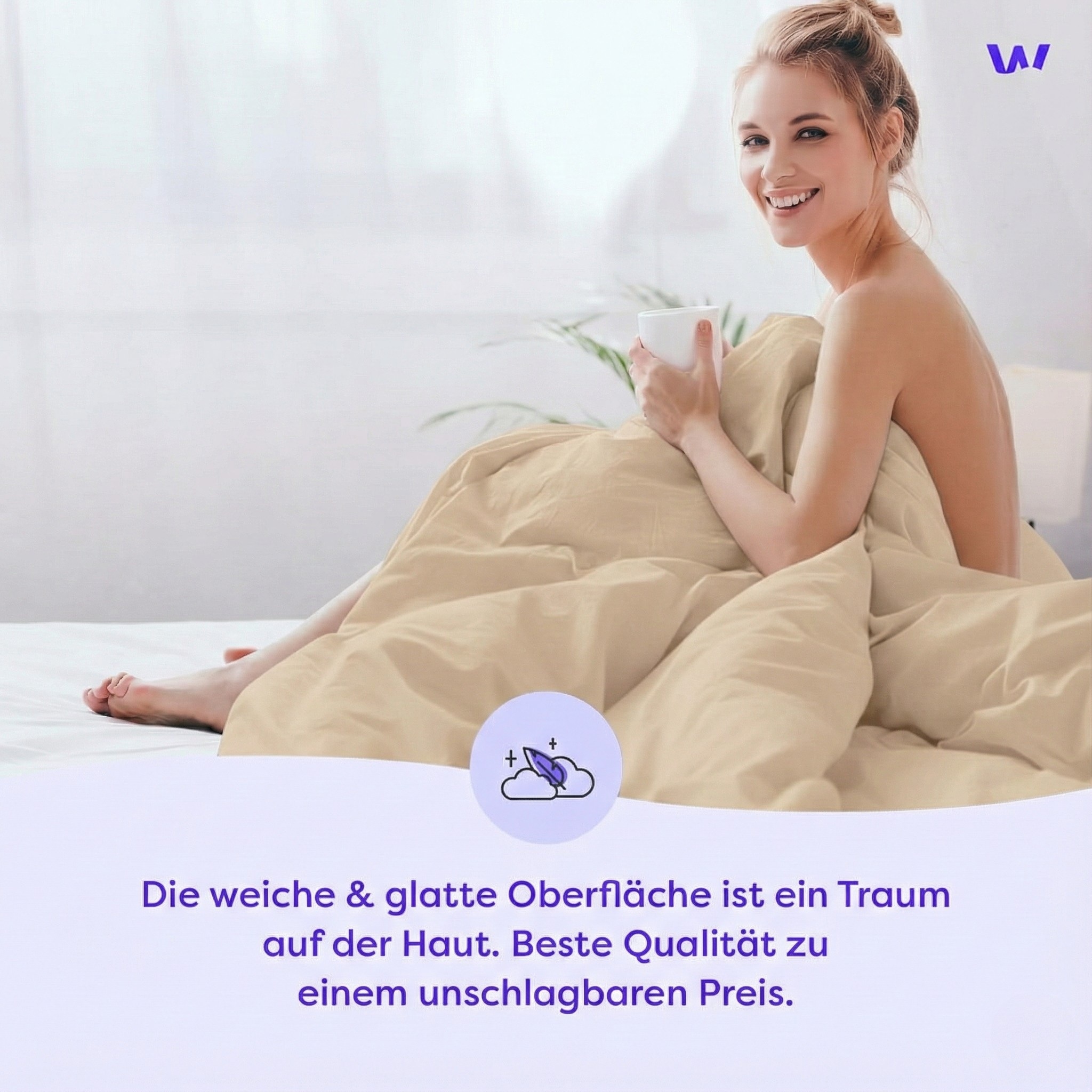 Wolkenfeld Bettwäsche »Renforcé Bettwäsche Baumwolle - Natürlich weiches Schlafgefühl« 2 tlg. 135x200 cm, 155x220 & Übergrößen I inkl. Kissenbezüge 80x80 I uni