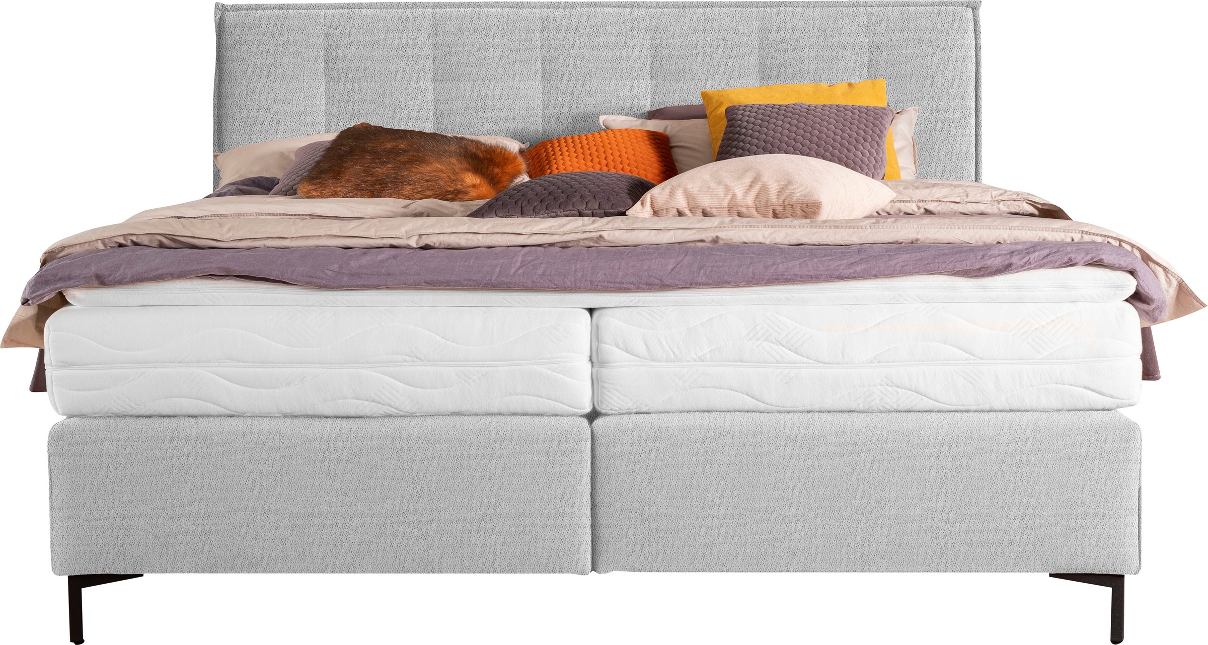 alina Boxspringbett »Elmar« mit gestepptem Kopfteil, inklusive Matratze und Topper