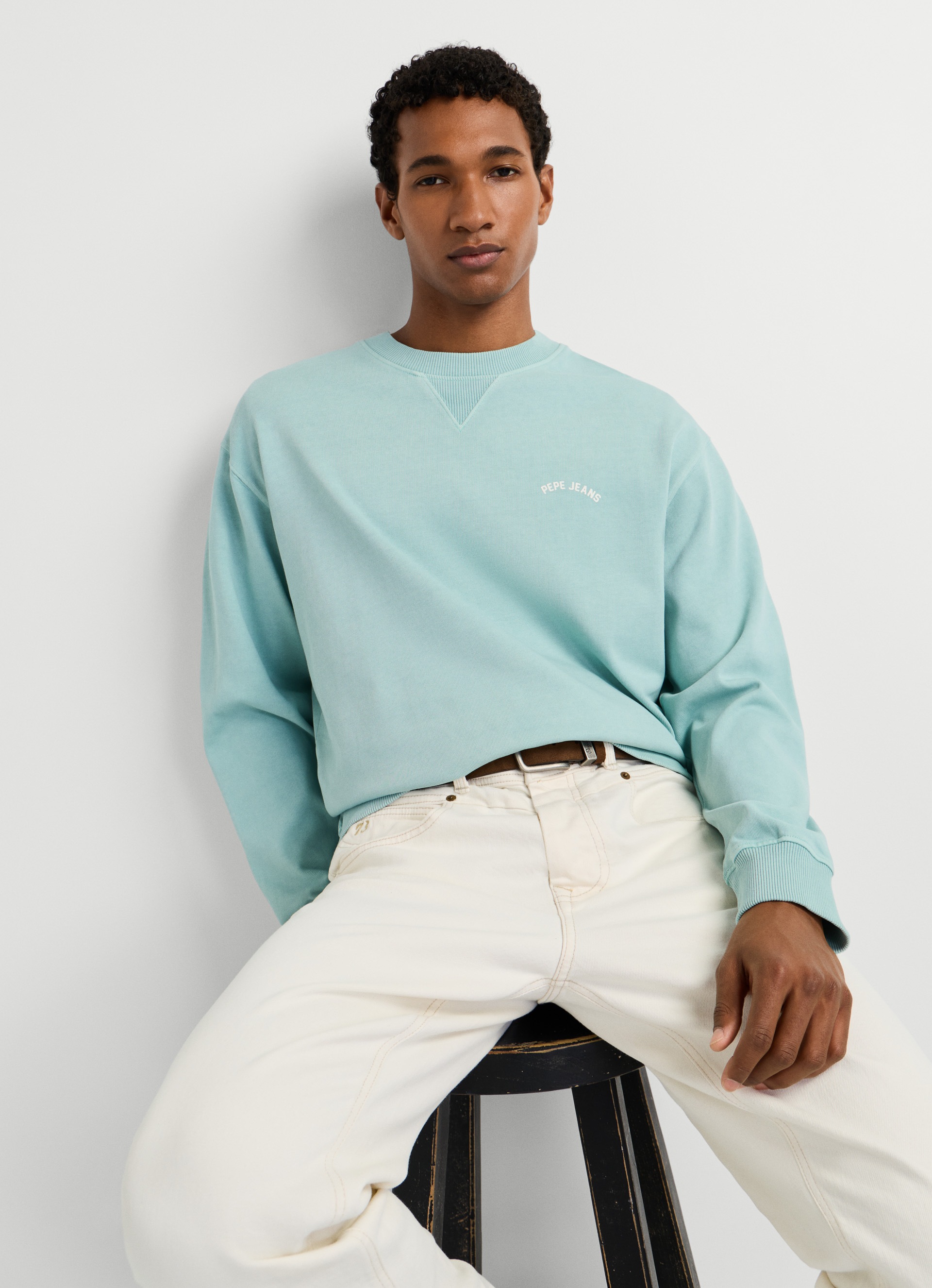 Pepe Jeans Sweatshirt »JOHN CREW«, mit Rippeinsatz am Rundhals, Logoschriftzug
