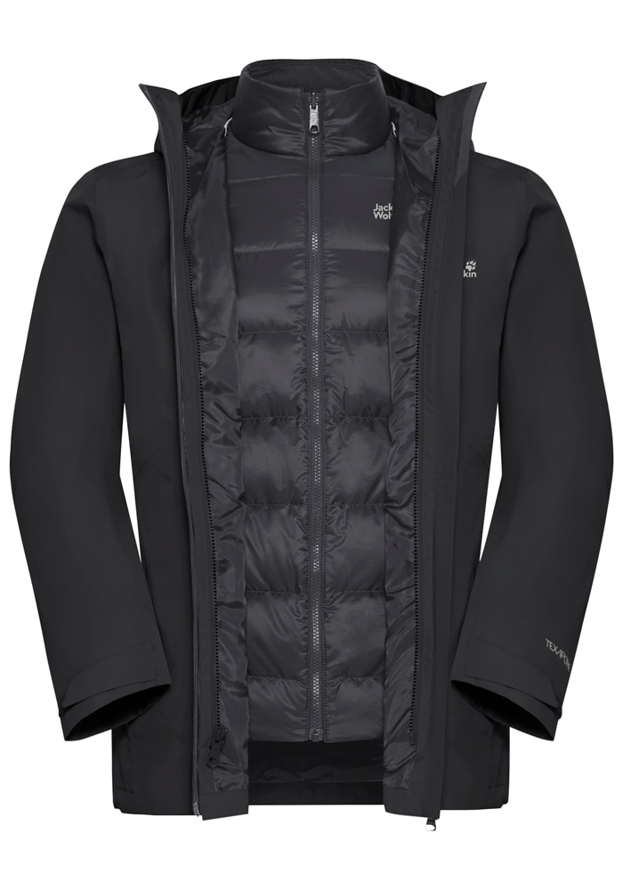 Jack Wolfskin 3-in-1-Funktionsjacke »ICECAPE 3IN1 DOWN JKT M RDS«, mit Kapuze