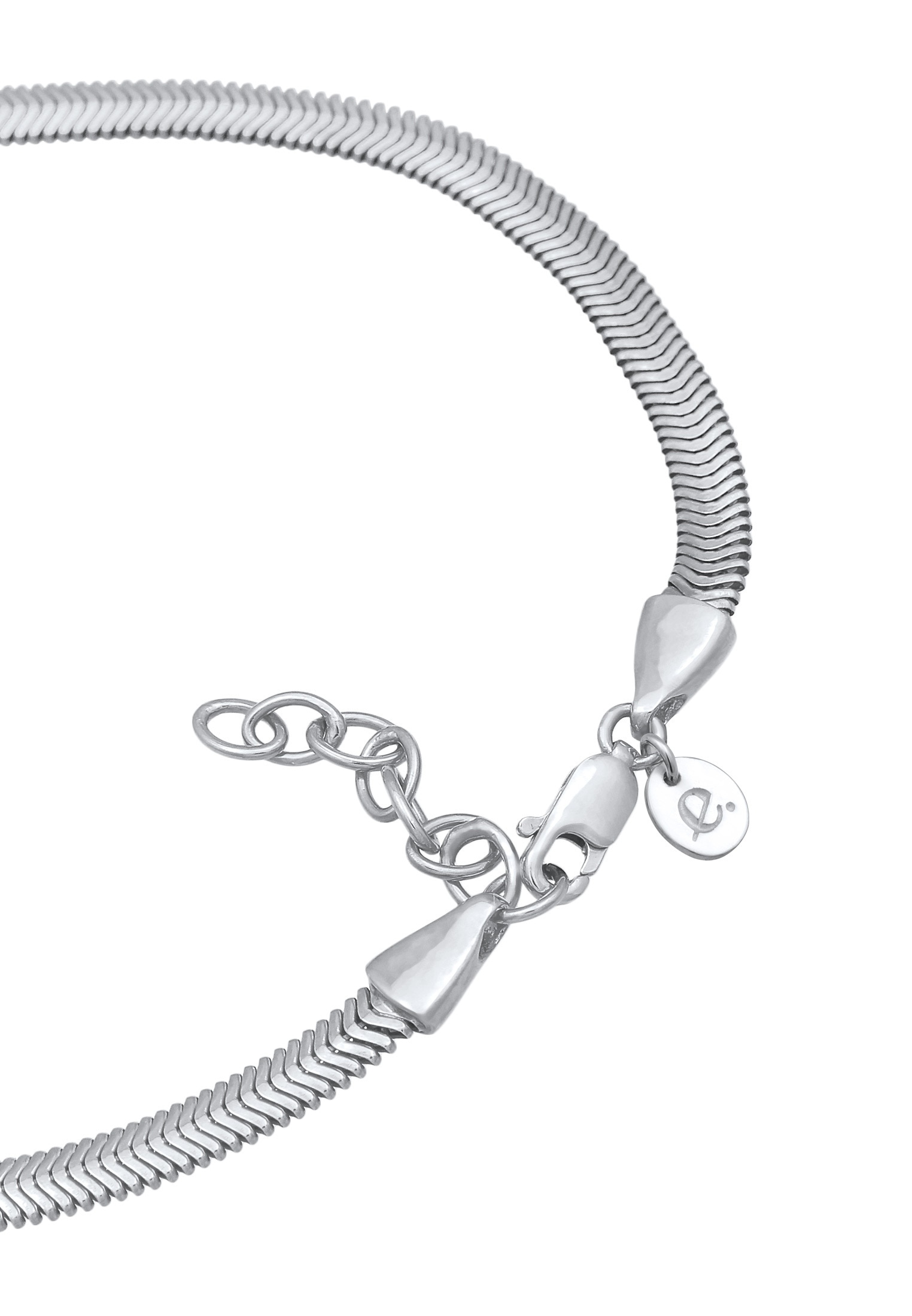 Elli Premium Fußkette »Fußschmuck Schlangenkette Flach Elegant 925 Silber«