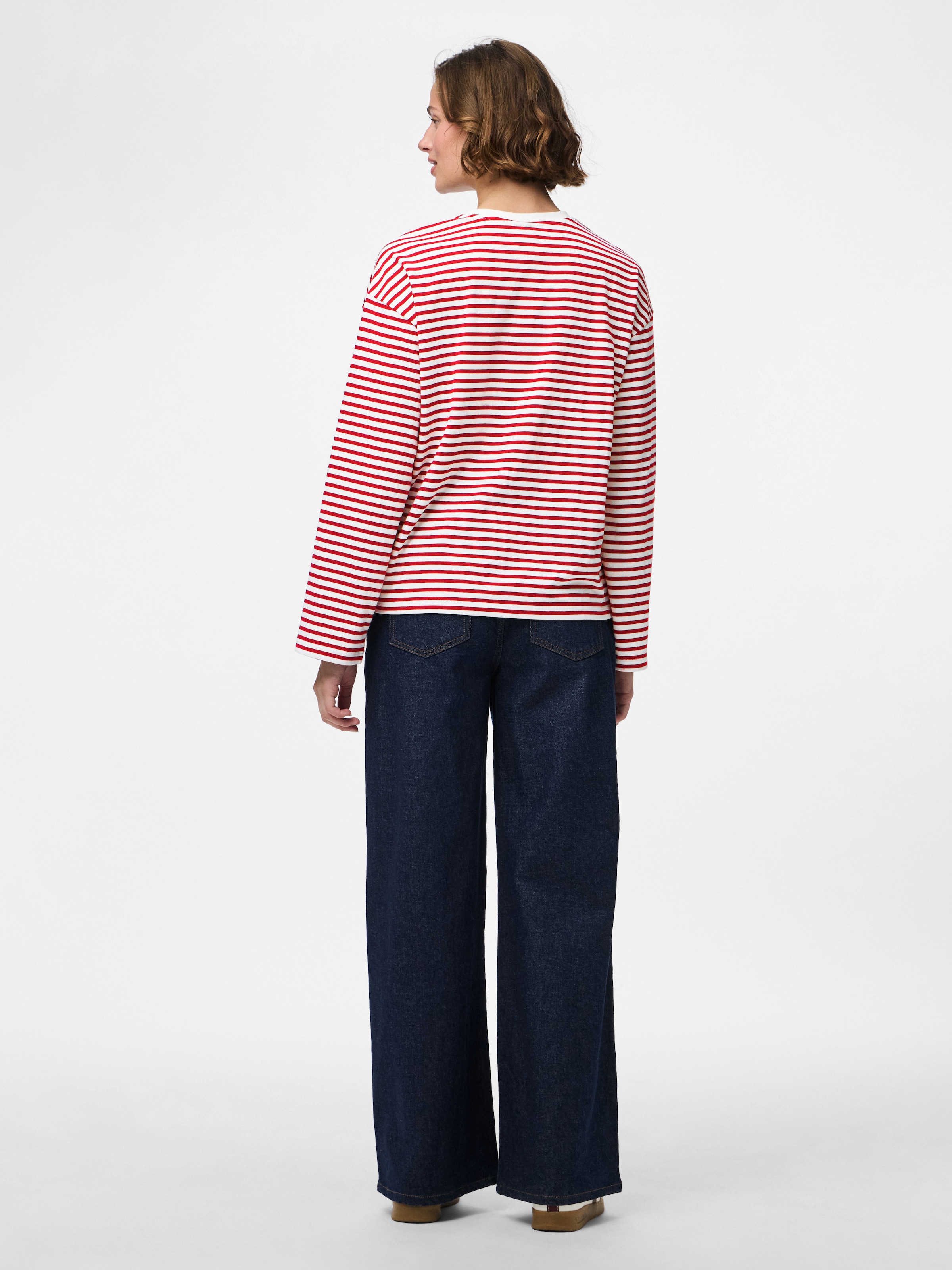 pieces Langarmshirt »PCSADIE LS TOP JRS NOOS« Baumwollmischung, oversize