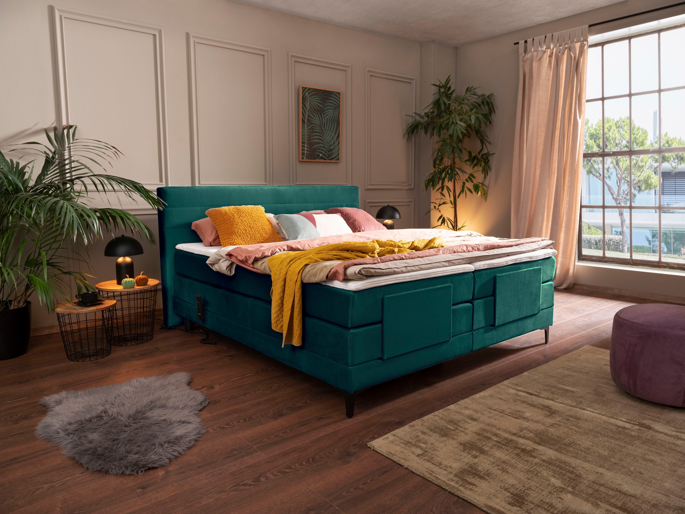 alina Boxspringbett »Powell« inkl. Motor, Matratze und Topper, in unterschiedlichen Ausführungen