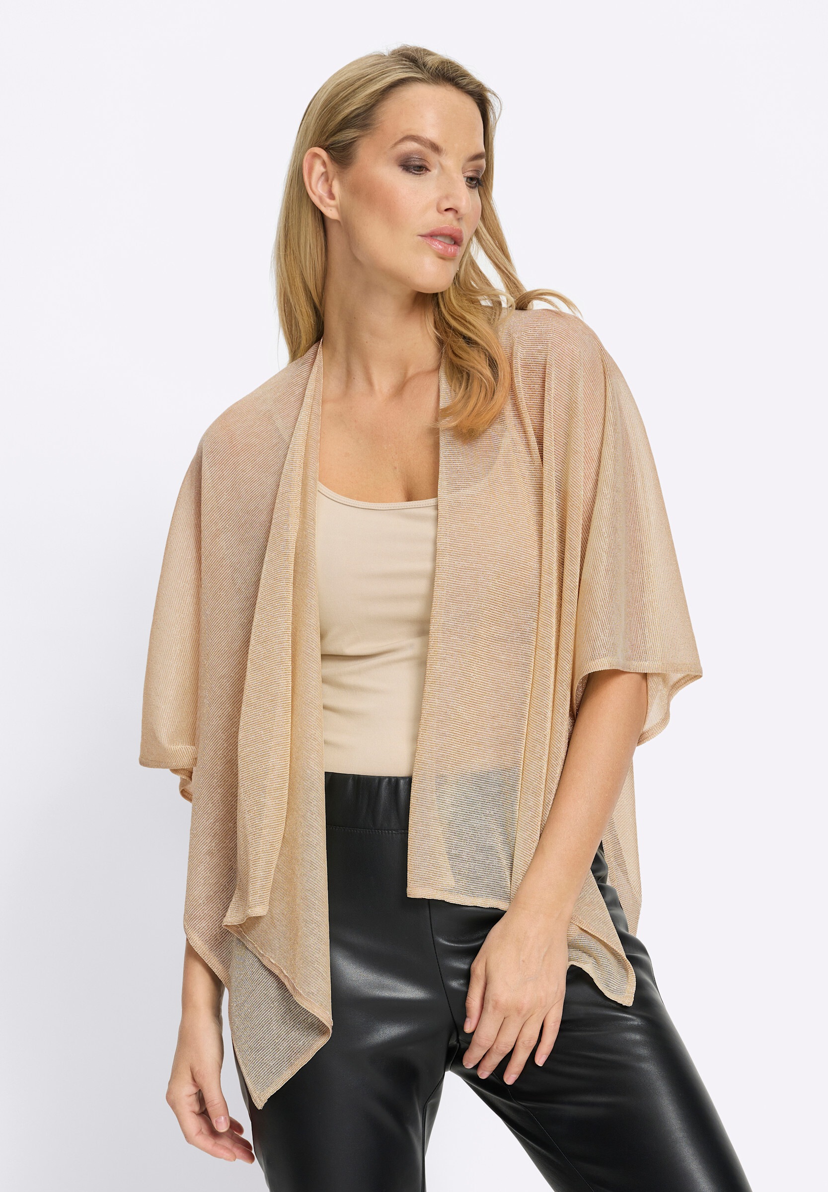 heine Shirtjacke »Shirtjacke Shirtjacke mit glitzernden Garnen«