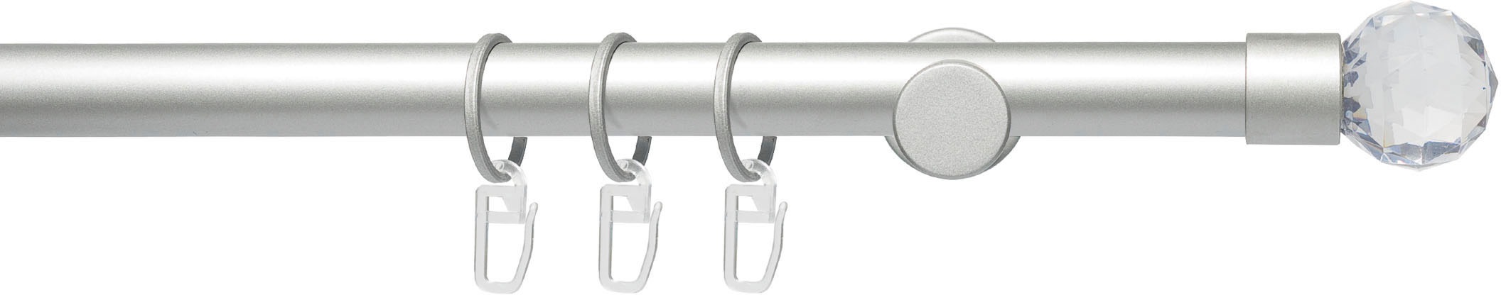 Liedeco Gardinenstange »Fertigstilgarnitur 20 mm Power Facettkugel«, 1 läufig-läufig, Fixmaß, Gardinenstange Komplett