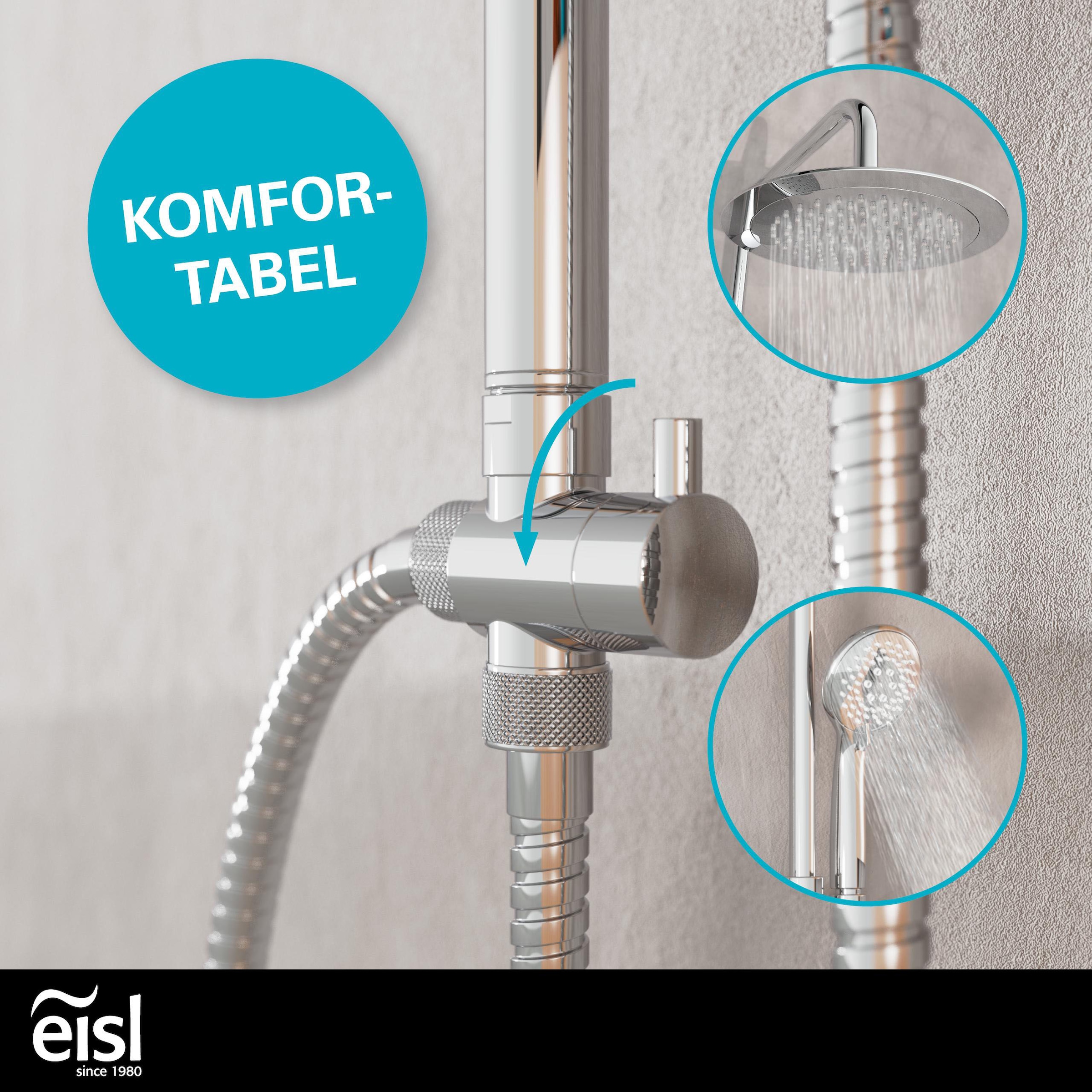 Eisl Brausegarnitur, 3-fach verstellbare Wellness Handbrause mit Antikalk-Noppen