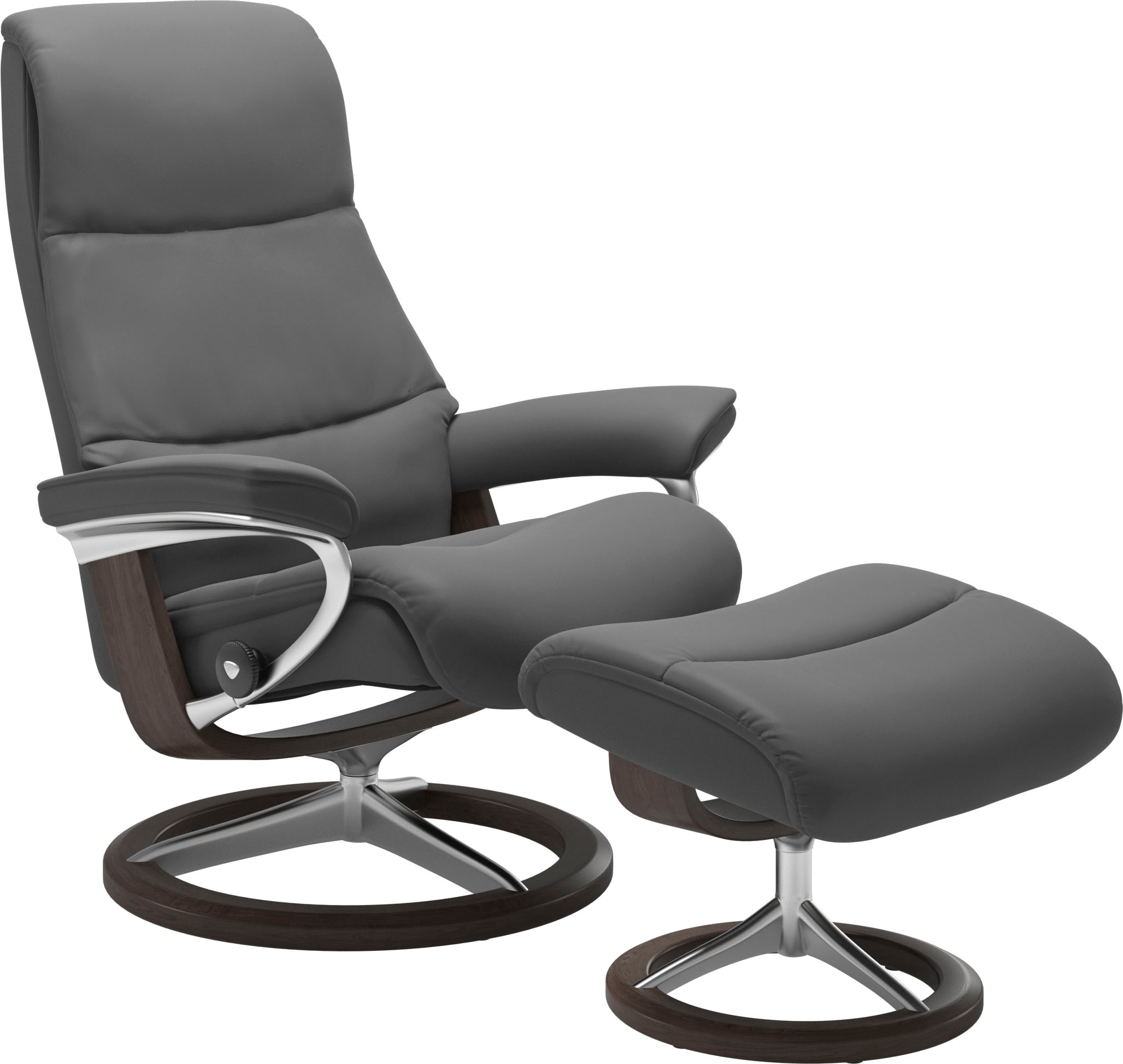 Stressless® Relaxsessel »View« Set, Relaxsessel mit Hocker,  mit Signature Base, Größe S,Gestell Wenge