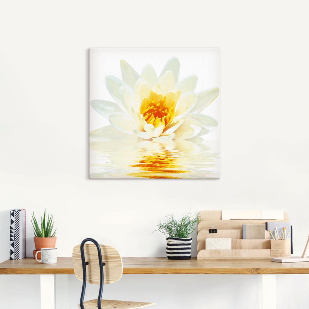 Artland Wandbild »Lotusblume schwimmt im Wasser«, Blumen, (1 St.)