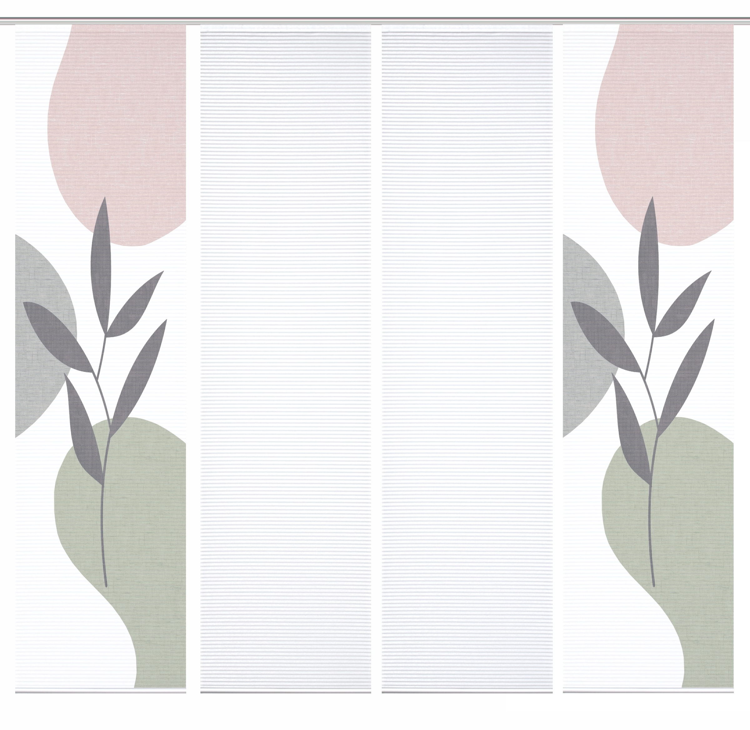 HOME in green Schiebegardine »FRONDA« Paneelwagen 4 Stk. tlg. SET DIGITALDRUCK,BAMBUSOPTIK RECYCELT