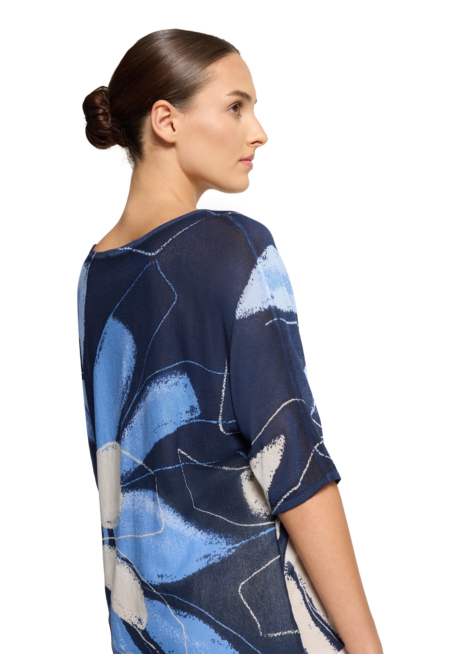 Betty&Co Rundhalspullover »Feinstrickpullover mit Print«