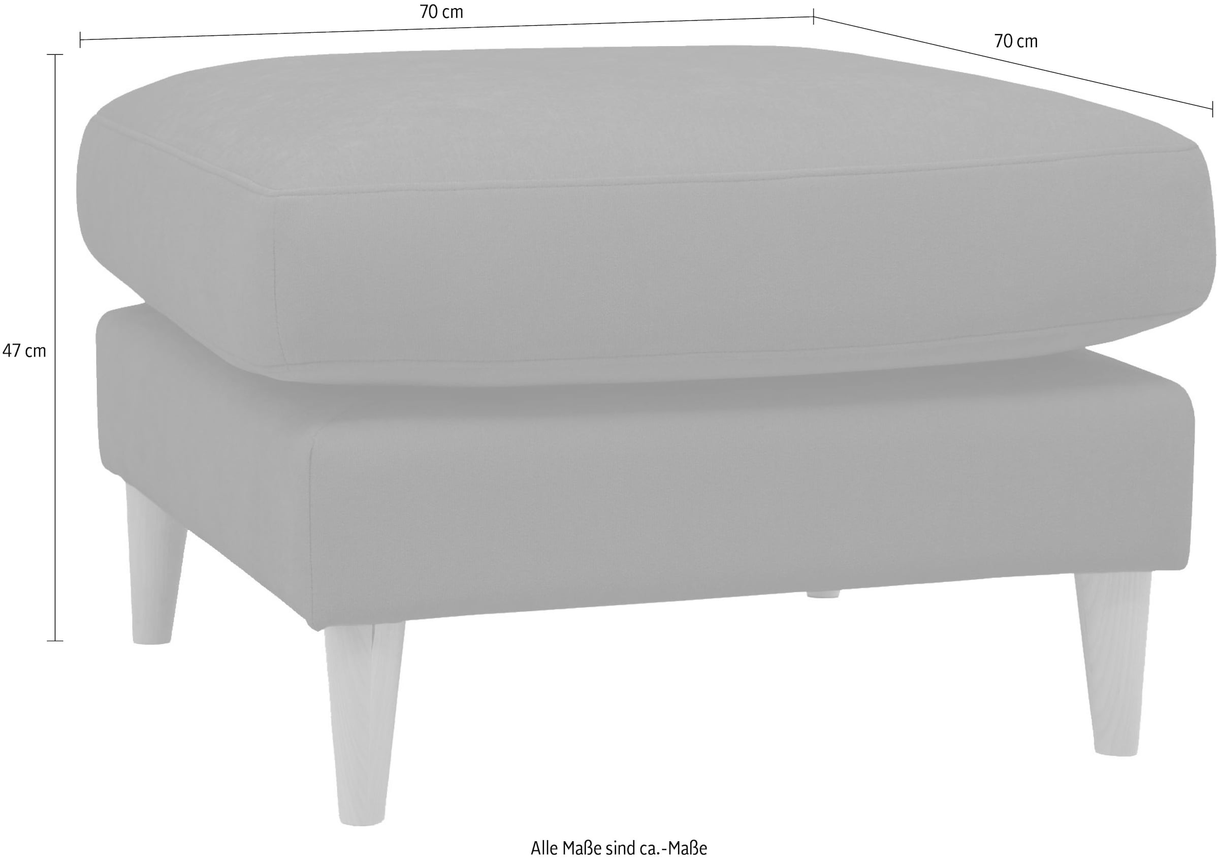 OTTO home Pouf »Finnian« Polsterhocker 70x70 cm, Chenille-Bezug, Massivholzfüße