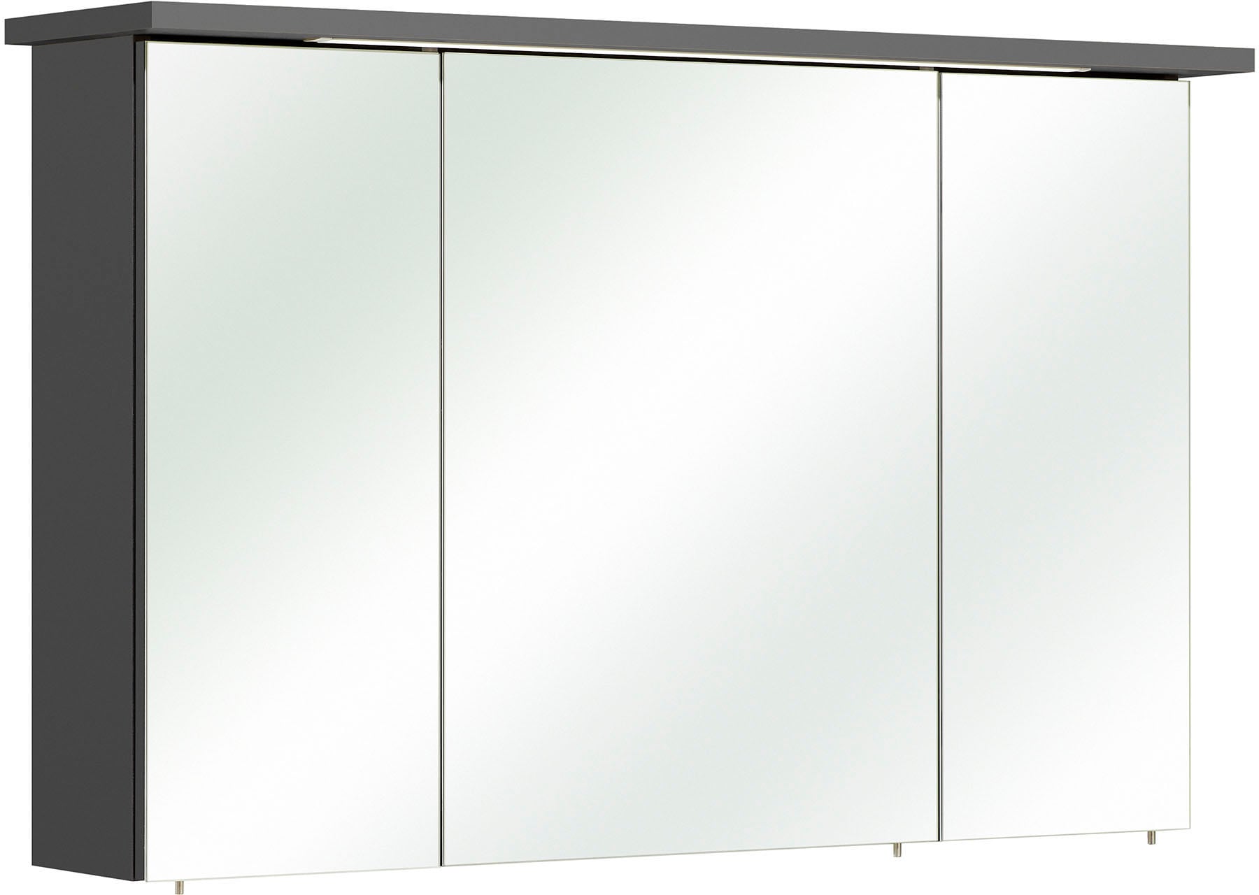 Saphir Badmöbel-Set »Quickset 327 2-teilig, Waschplatz und LED-Spiegelschrank«, (Set, 2 St.), Anthrazit Hochglanz, inkl. Türdämpfer, 5 Türen, 1 Klappe, 1 Schublade