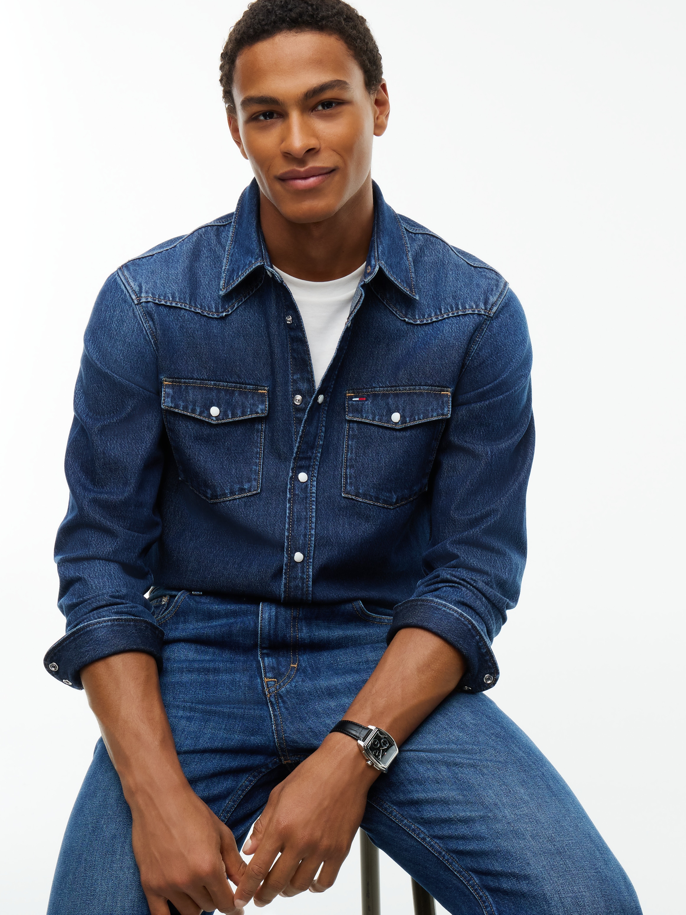 Tommy Jeans Jeanshemd »REGULAR WESTERN SHIRT« Regular fit mit Klappentaschen