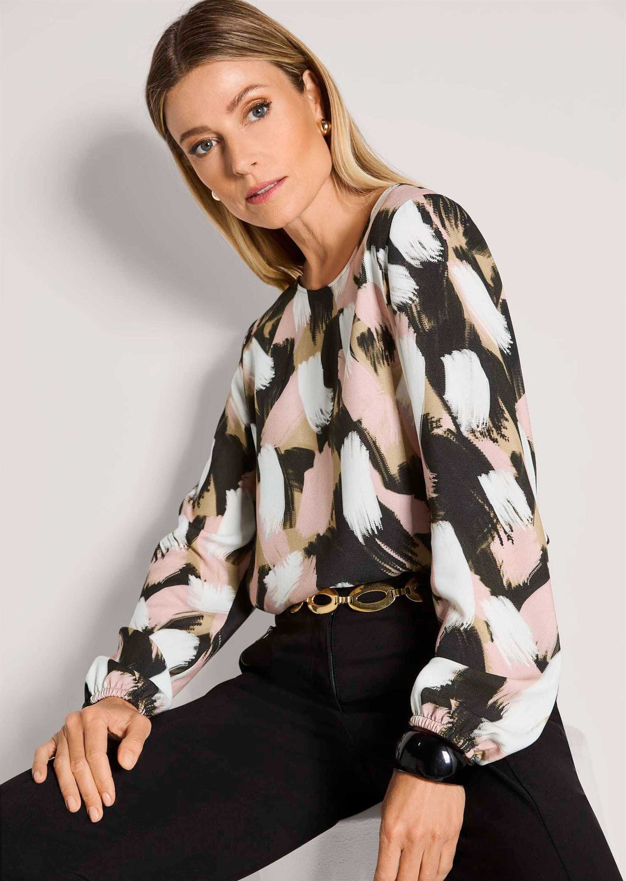 MADELEINE Schlupfbluse »Blusenshirt Viskosebluse mit Unikat-Print« Unikat-Print