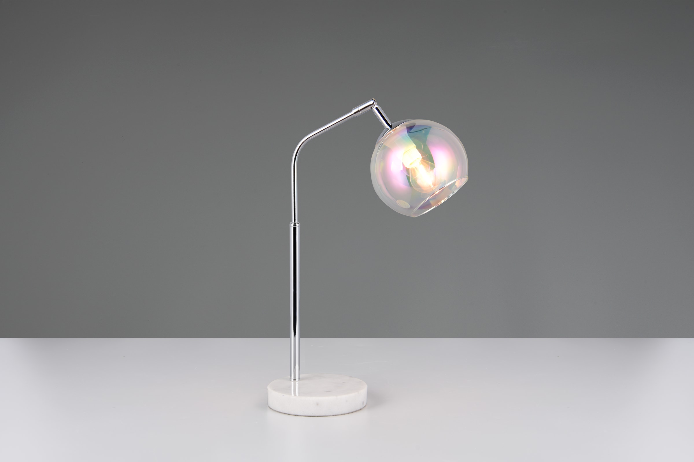 TRIO Leuchten Schreibtischlampe »PAXTON, exkl. 1x E14 max 10W, Leseleuchte Nachttischlampe« E14 1 Stk. warmweiß - kaltweiß mit Glas Lampenschirm, Schnurschalter, Höhe 45 cm, Tiefe 28 cm