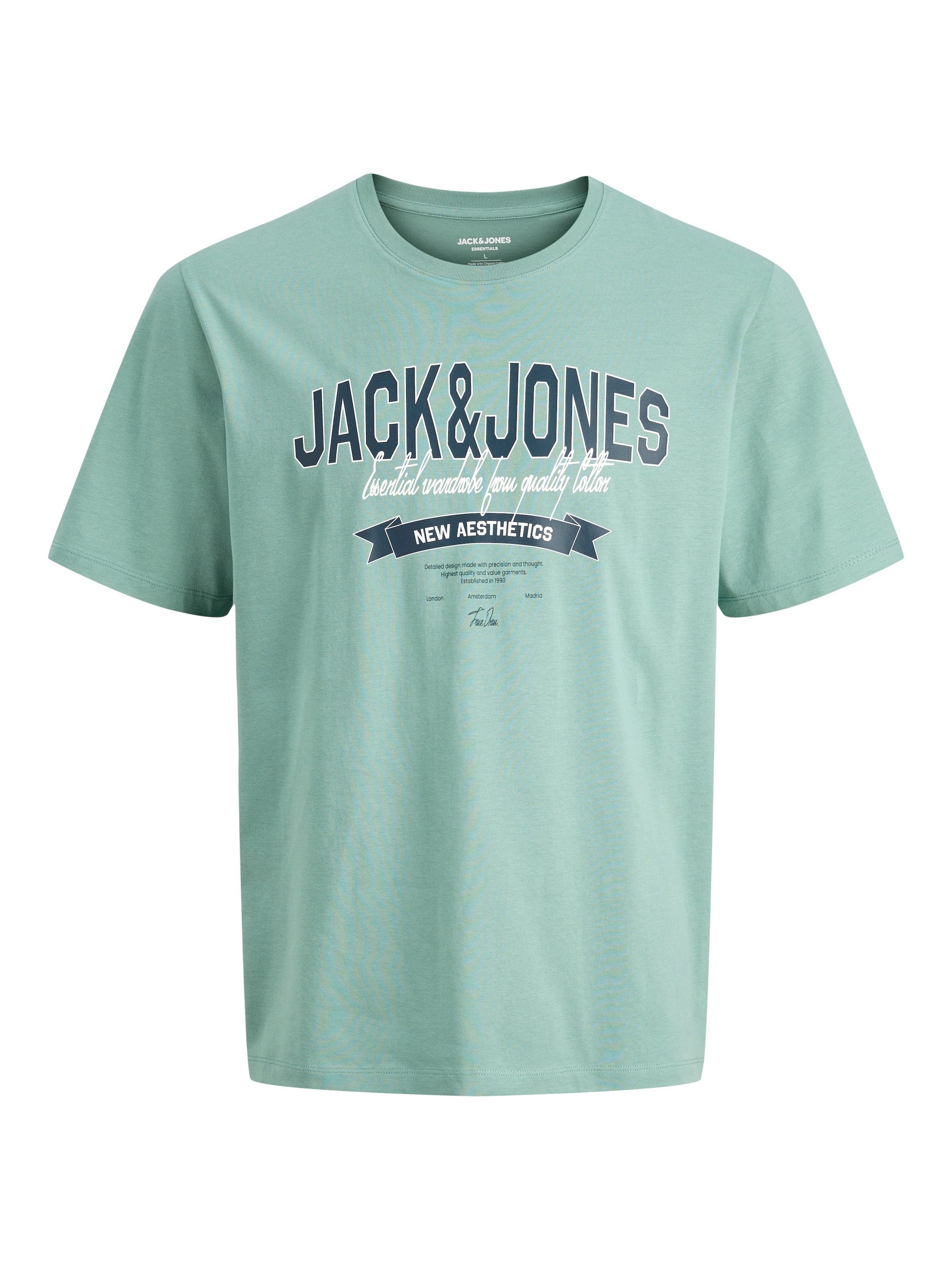 Jack & Jones PlusSize Rundhalsshirt »JJELOGO TEE SS O-NECK 2 COL SS26 SN PLS« mit auffälligem Print