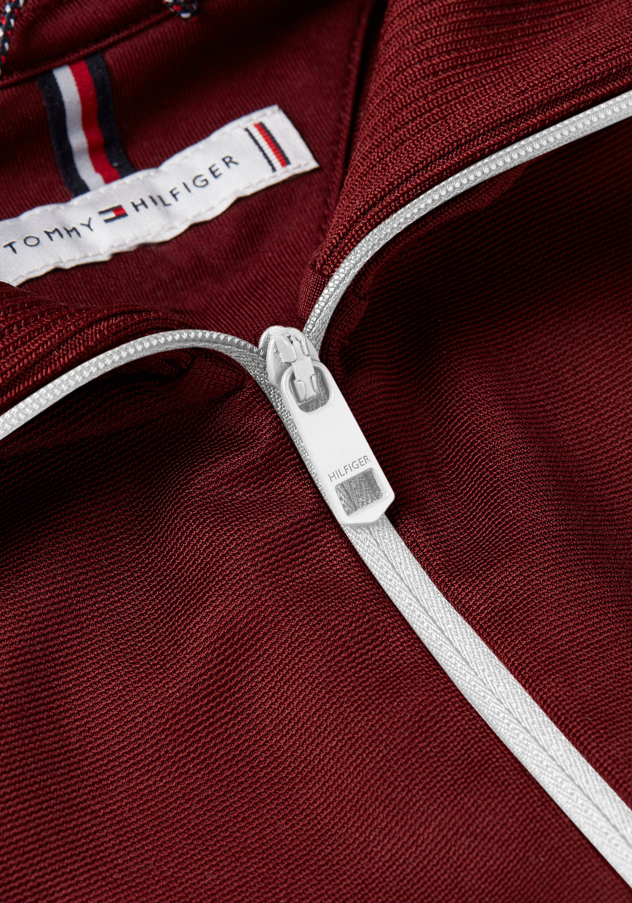 Tommy Hilfiger Sweatjacke »BLOCKED STRIPE REG ZIPTHRU HWK«, mit Logostickerei