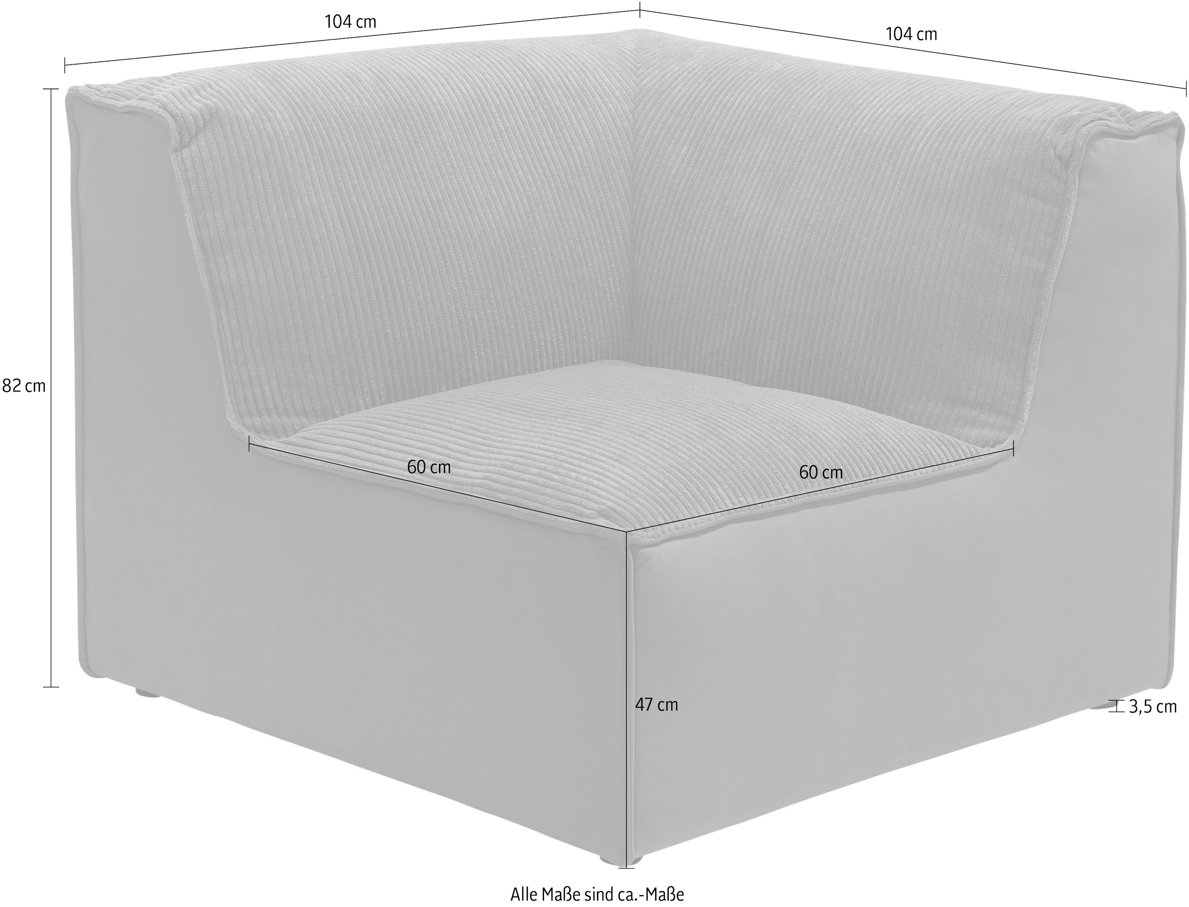 Sofa-Eckelement verwendbar, oder Cord RAUM.ID in separat Shop Online (1 als St.), Modul OTTO »Modulid«,