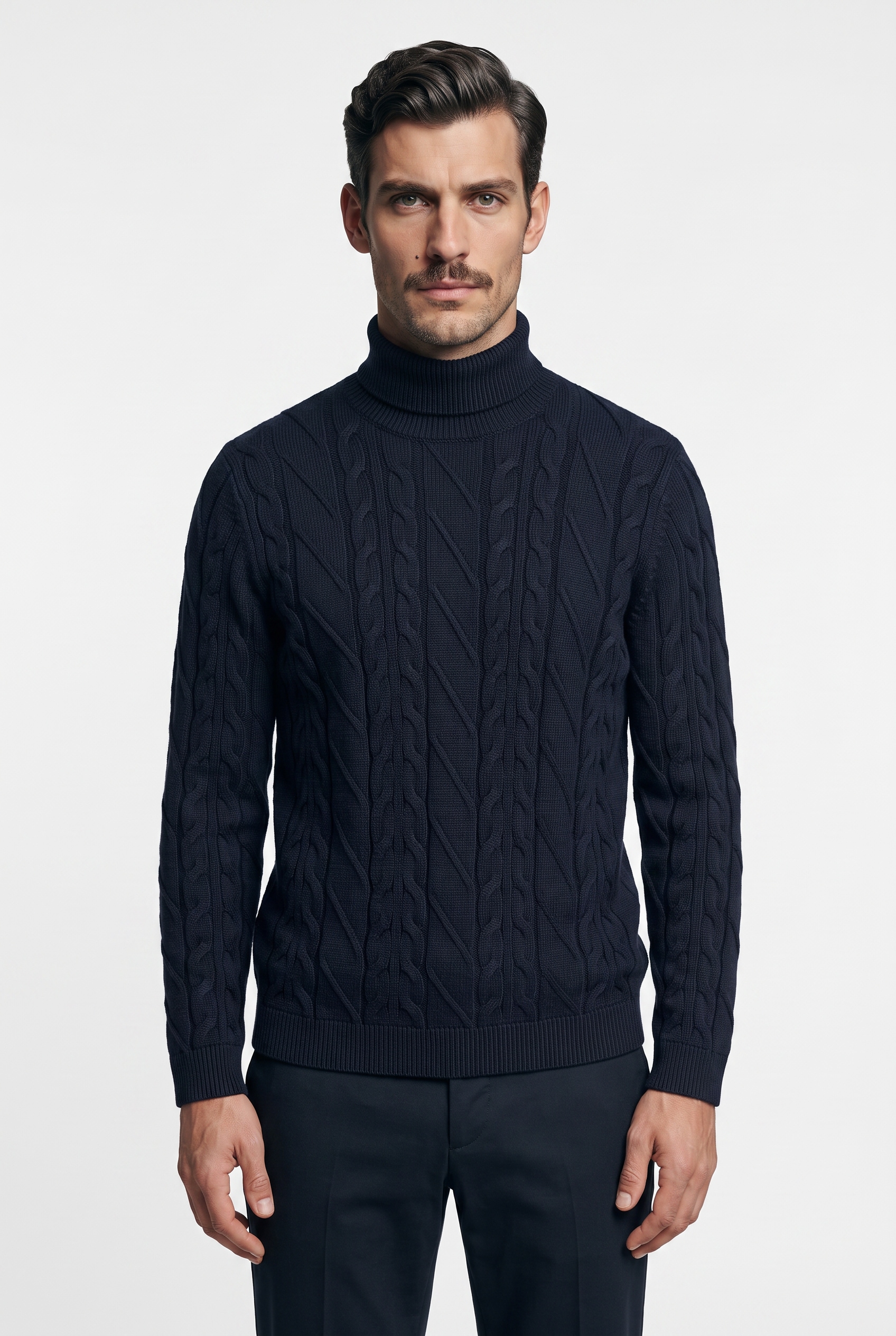 OLYMP Rollkragenpullover »Casual« regular fit, mit Wollanteil, Zopfmuster
