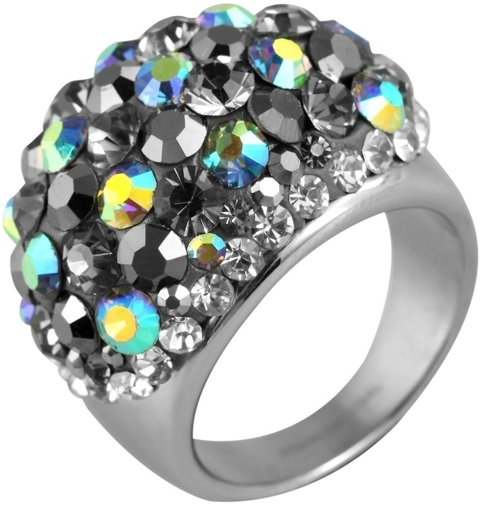 Adelia´s Fingerring »Damen Ring aus Edelstahl mit Strass Steinchen«