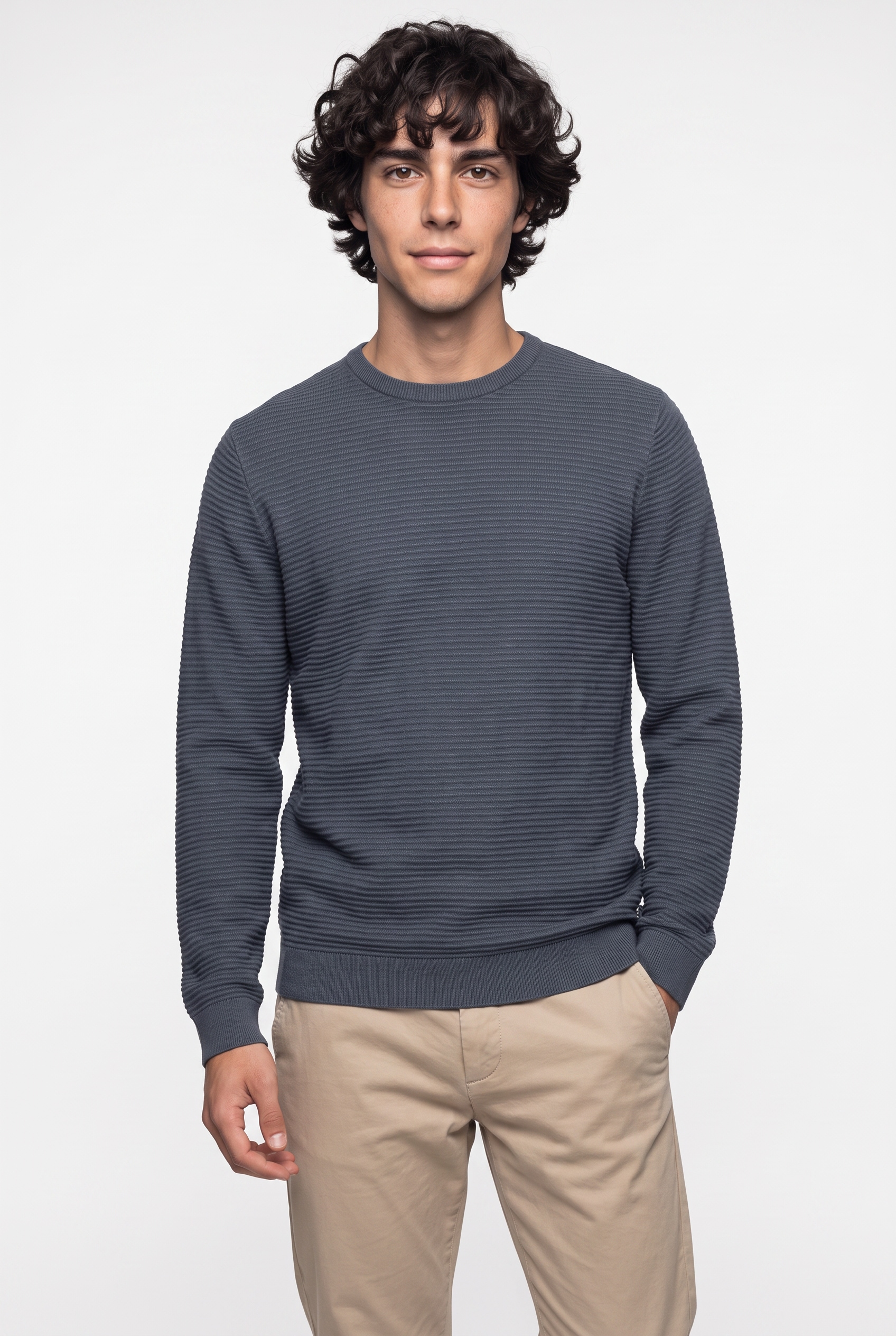 Jack & Jones Rundhalspullover »JJEBRODY KNIT CREW NECK« Baumwolle