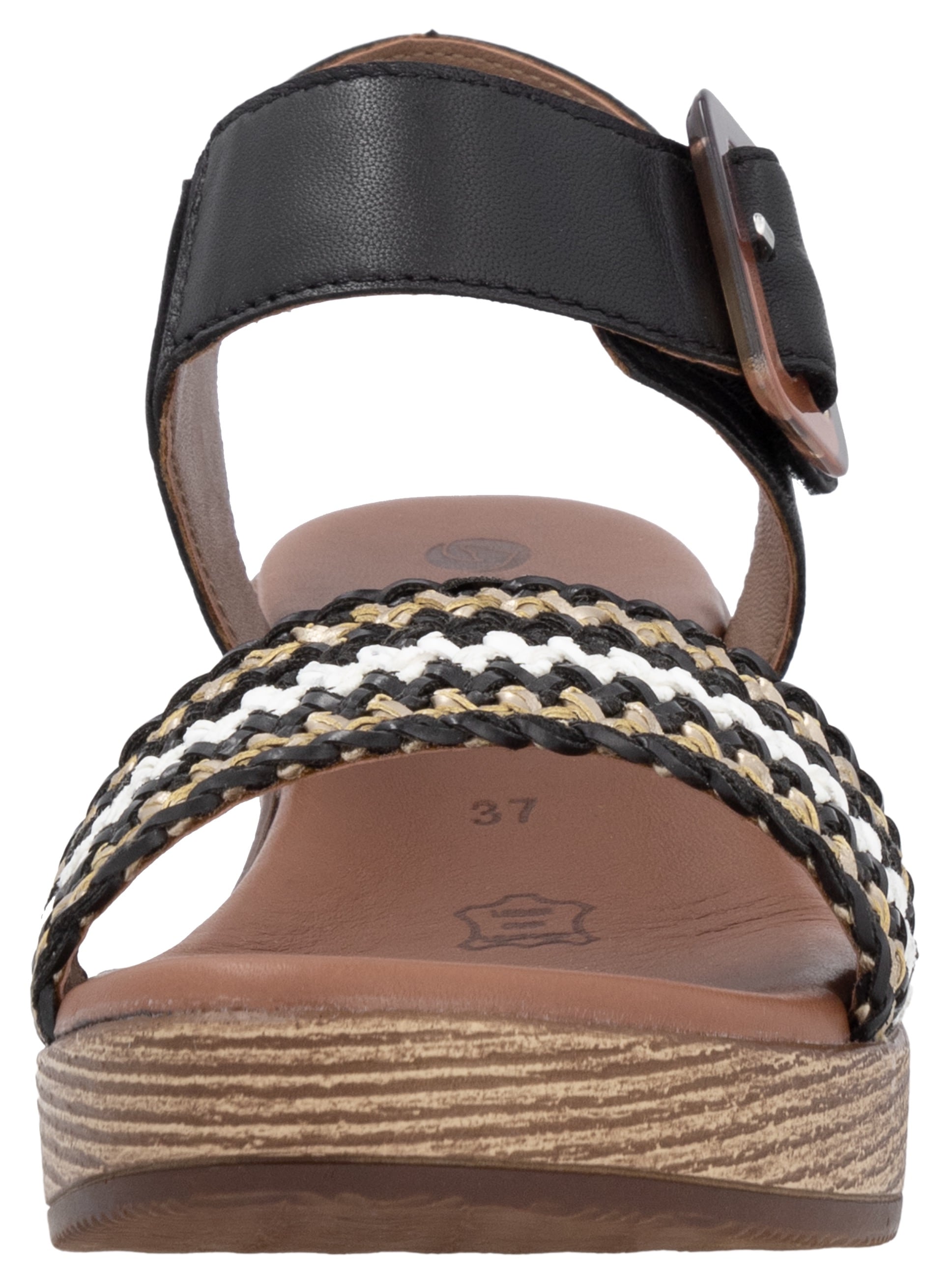 Remonte Sandalette, Blockabsatz, Plateau, Sandale, Sommerschuh mit Bandage in Bastoptik