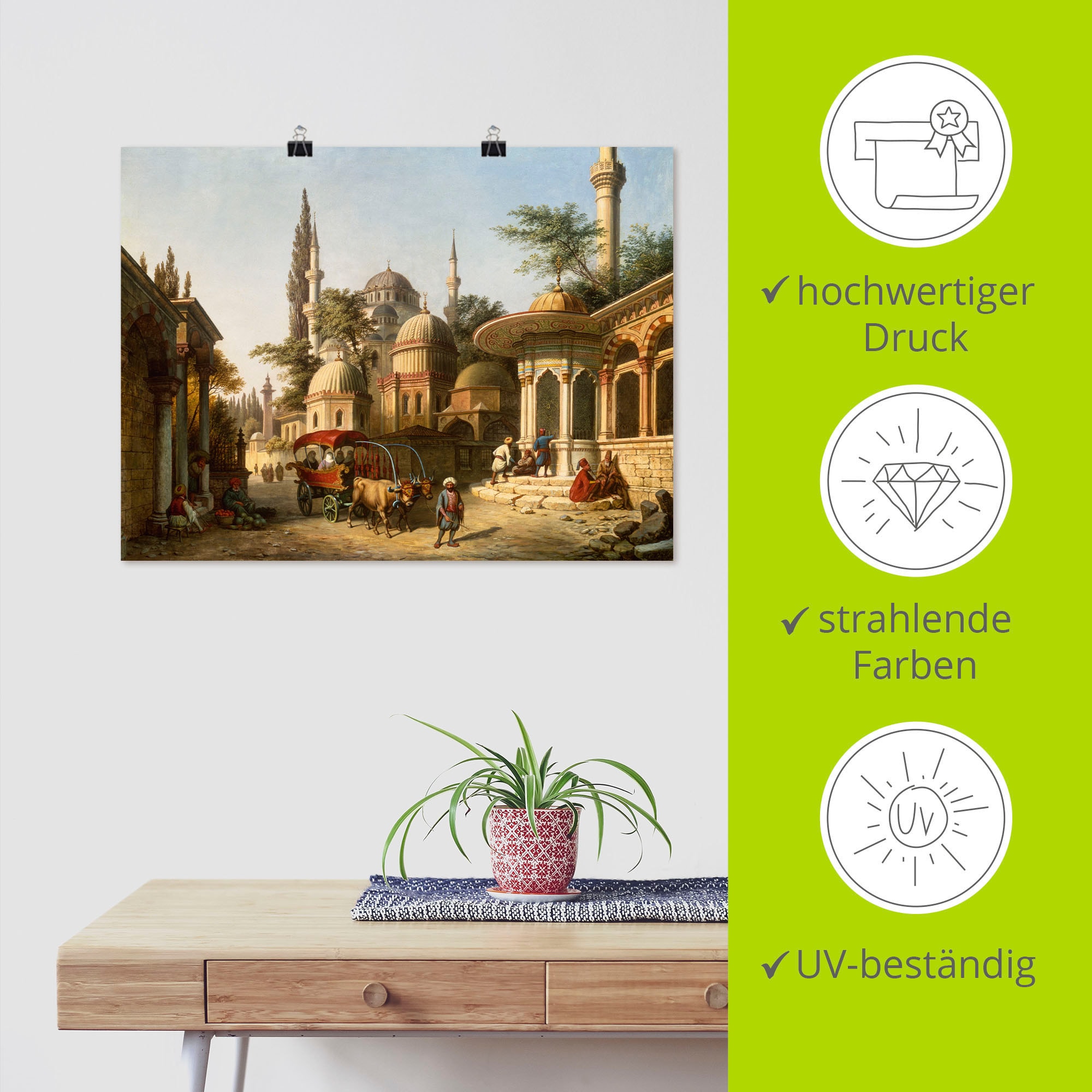 Artland Wandbild »Ansicht einer Moschee in Istanbul«, Gebäude, (1 St.), als Alubild, Outdoorbild, Leinwandbild, Poster in verschied. Größen