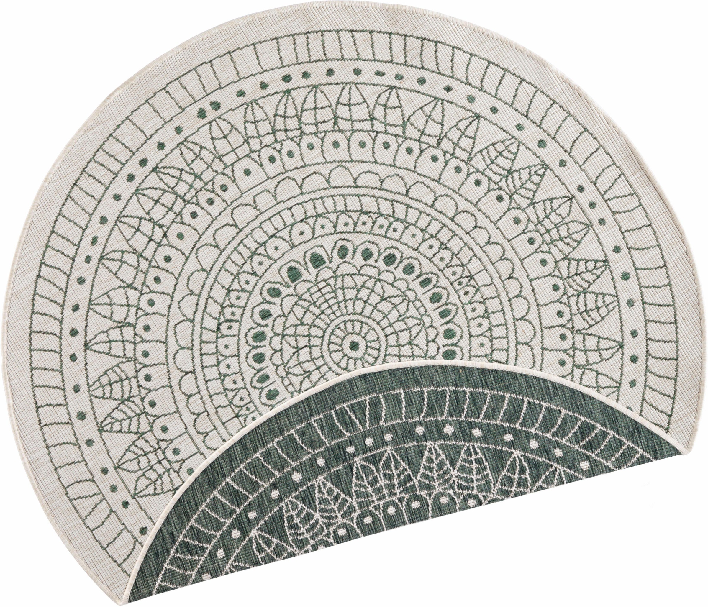 NORTHRUGS Teppich »Porto Wendeteppich«, rund, 5 mm Höhe, In-& Outdoor, Wetterfest, Balkon, Garten, Wohnzimmer, Wasserfest
