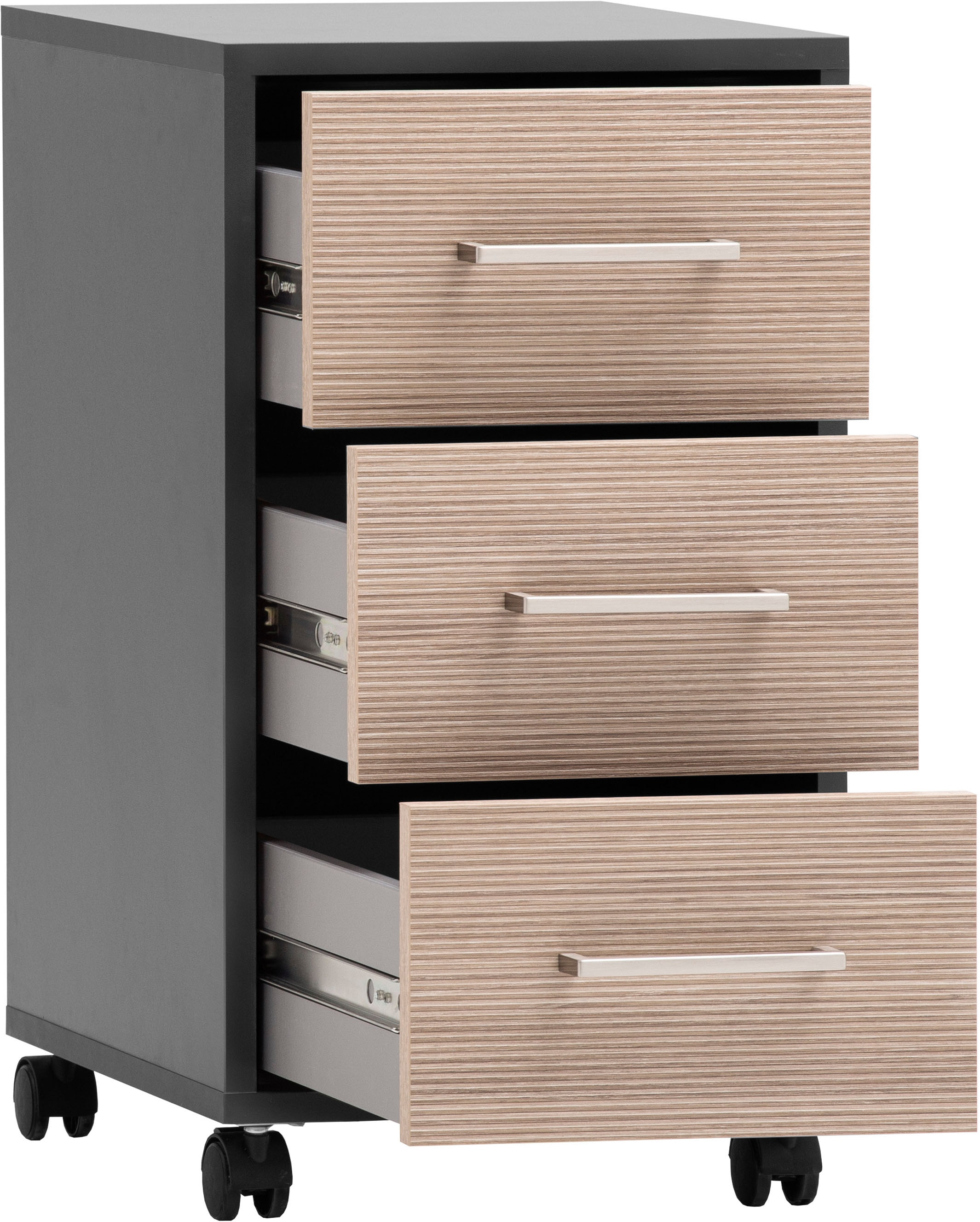 Schildmeyer Rollcontainer »METZ, 3 Schubkästen, fühlbare Holzstruktur, MADE IN GERMANY« 1 Stk. tlg. Canello Dekor mit fühlbarer Holzstruktur, Made in Germany