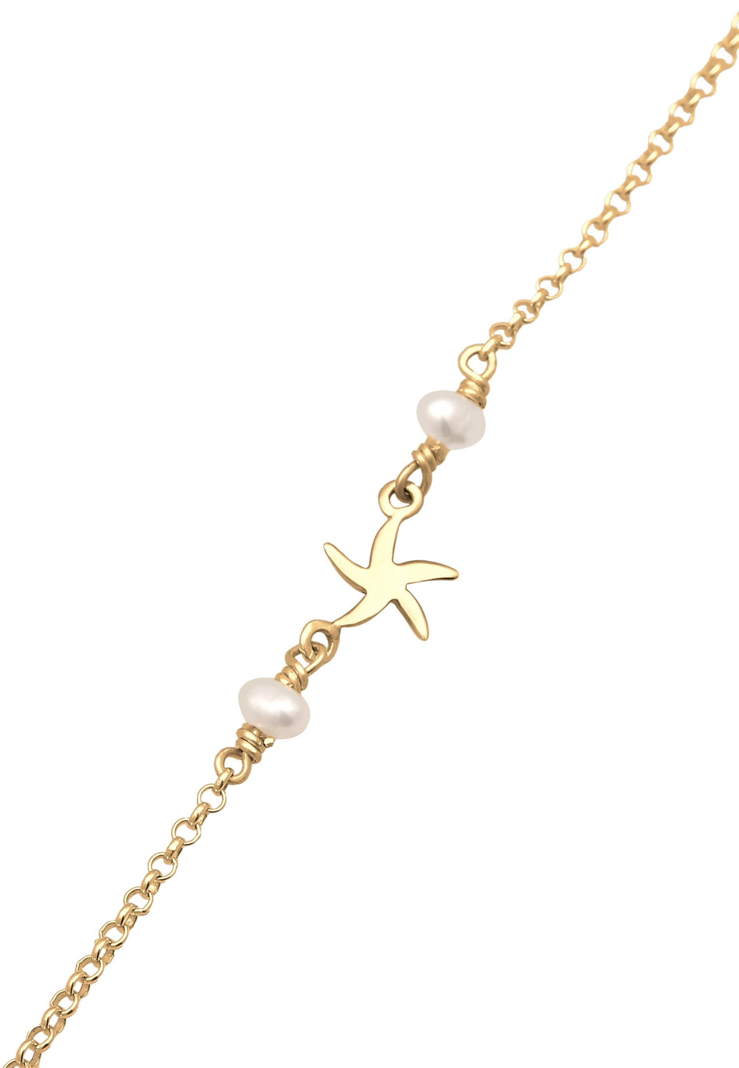 Elli Fußkette »Fußschmuck Seestern Süßwasserperle Mode 925er Silber«