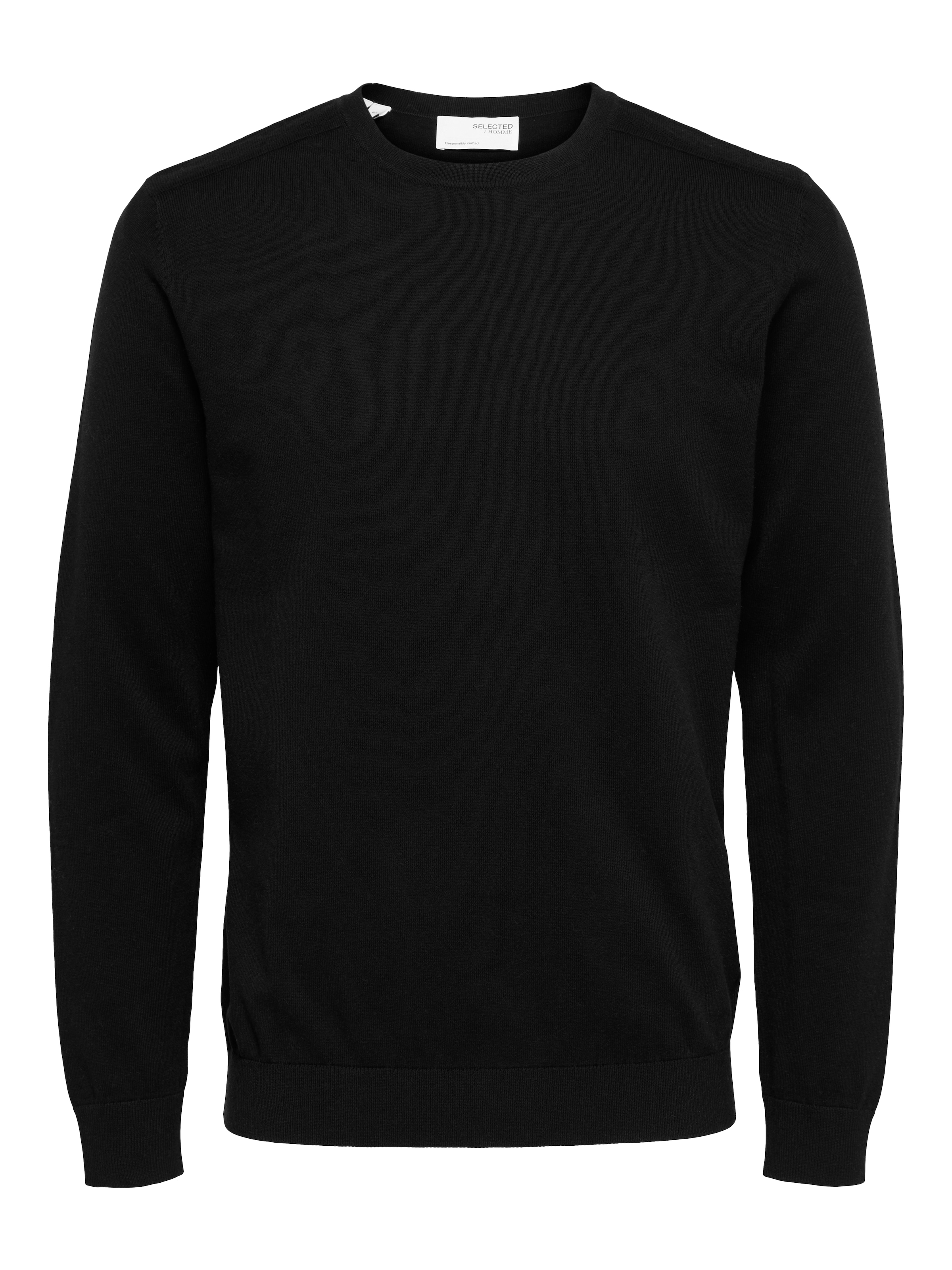 SELECTED Rundhalspullover »SLHBERG CREW NECK NOOS« Baumwolle, regular fit