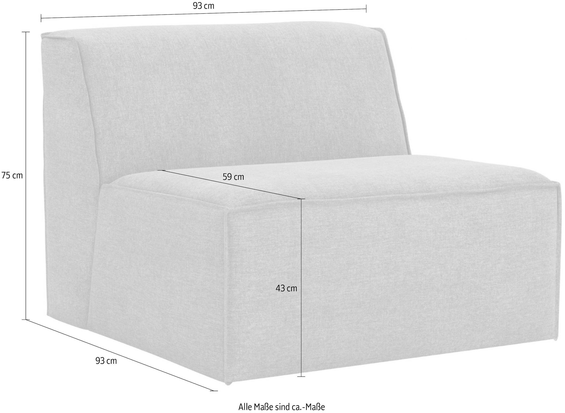 RAUM.ID Sofa-Mittelelement »Norvid«, modular, wahlweise mit Kaltschaum, Komfortschaum oder Taschenfederkern