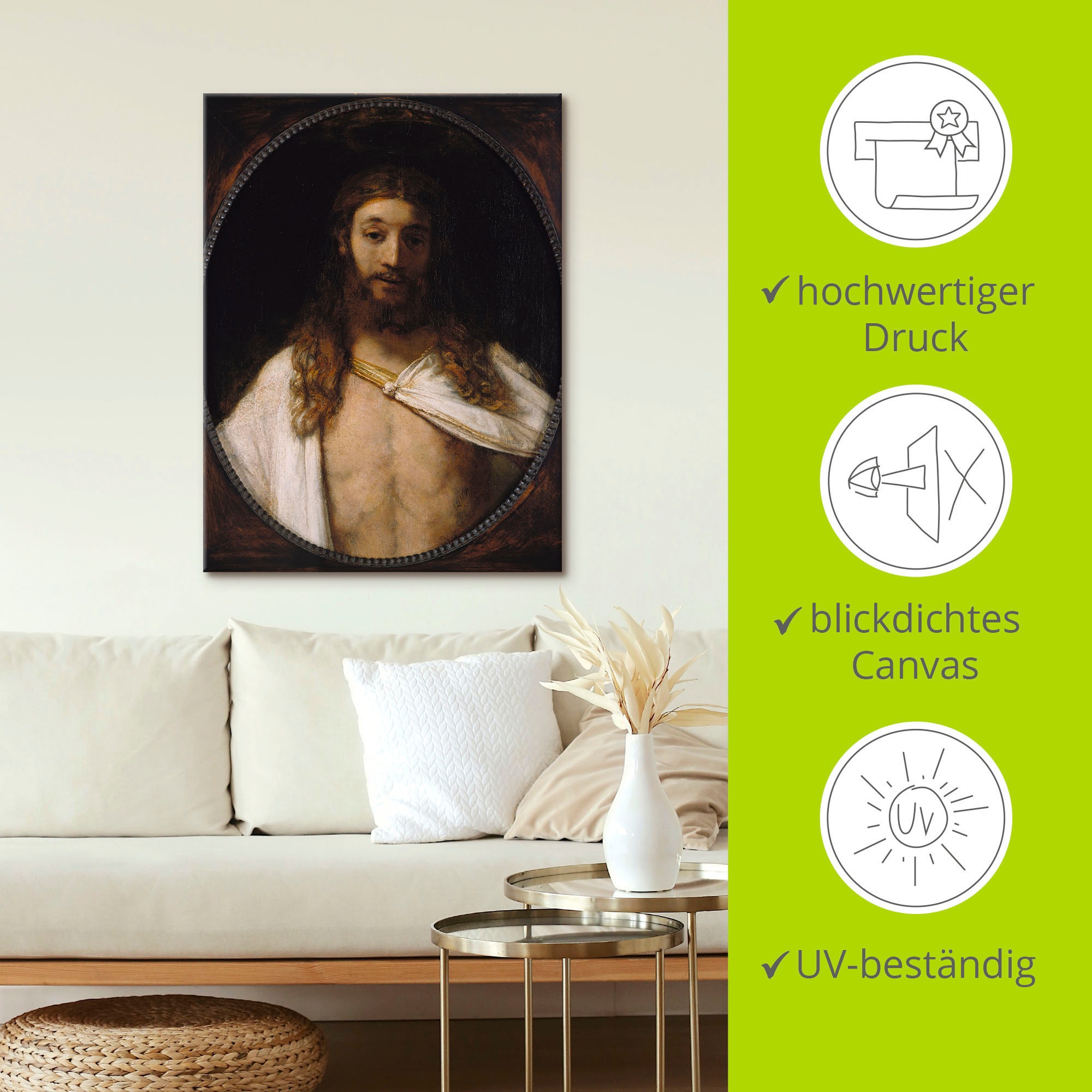 Artland Leinwandbild »Der auferstandene Christus. 1661«, Religion, (1 St.), auf Keilrahmen gespannt