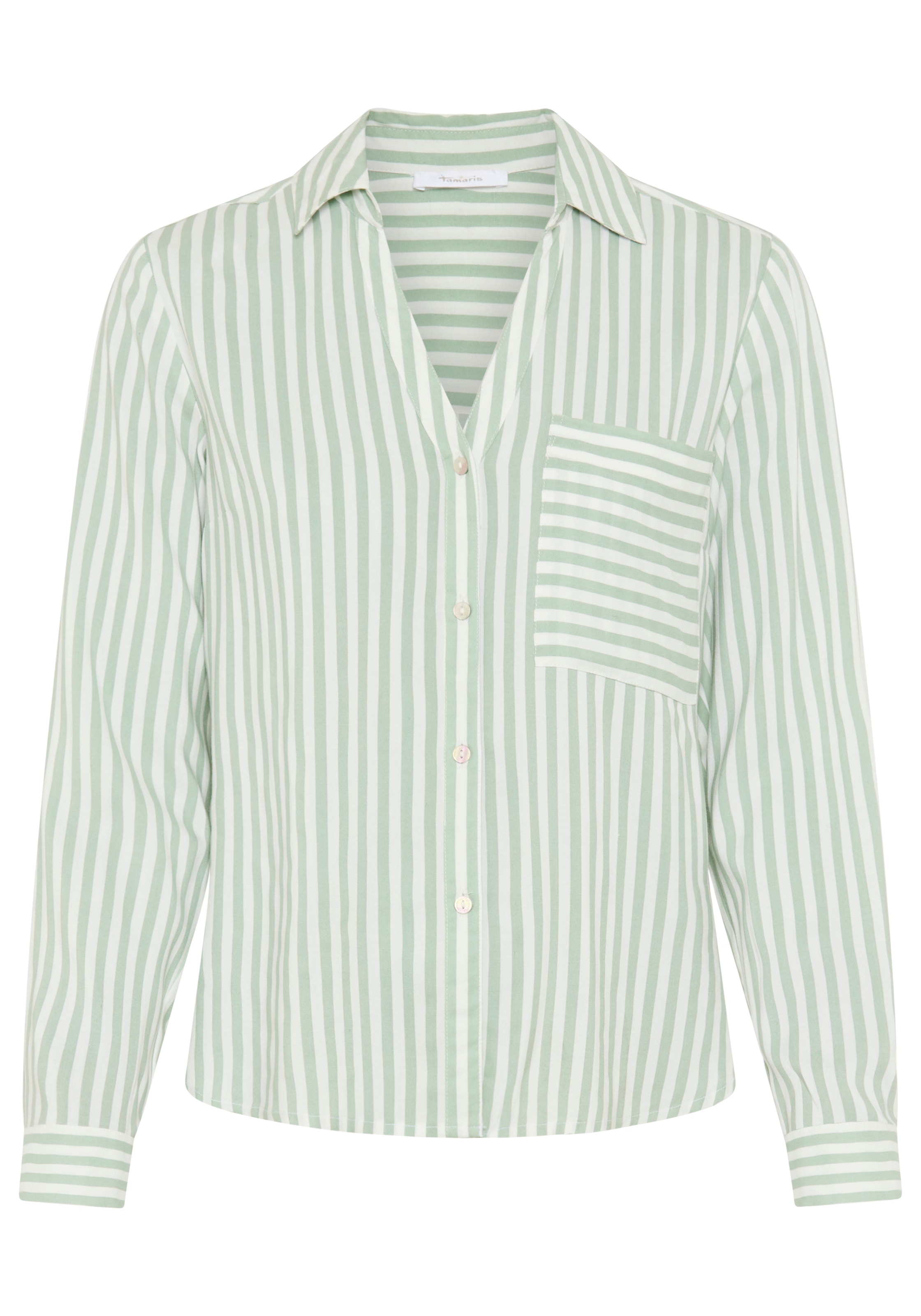 Tamaris Hemdbluse mit Krempelärmeln und lässigem Schnitt