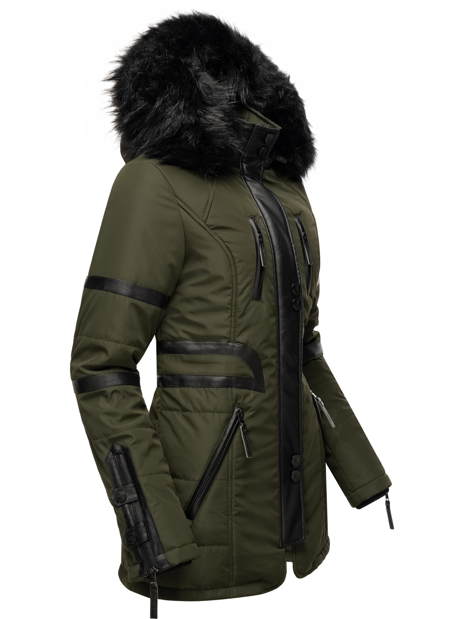 Navahoo Winterjacke »Wintermantel Moon«, mit Kapuze, stylischer Damen Winter Jacke mit Kapuze