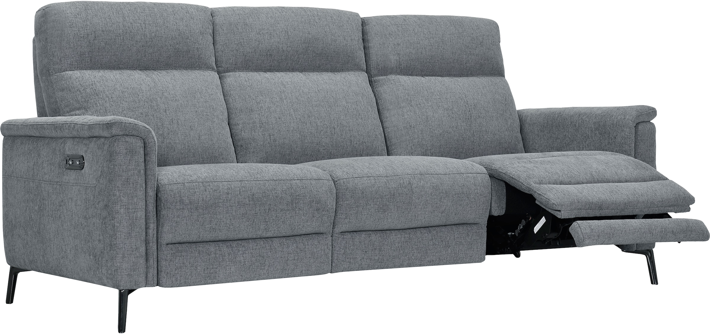Places of Style 3-Sitzer »Barano, Relaxsofa in Leder und Webstoff«, elektrische Relaxfunktion in 2 Sitzen, Kopfteilverstellung und USB