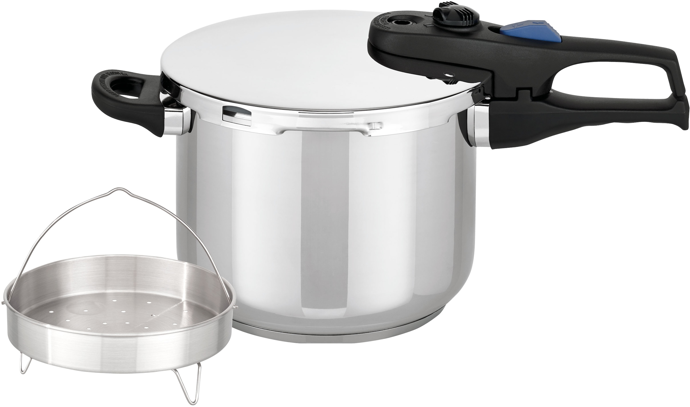 Elo Schnellkochtopf »Praktika Plus 6l mit Dünsteinsatz« Set, 3 Stk. tlg. Edelstahl 18/10 | Edelstahl 18/8