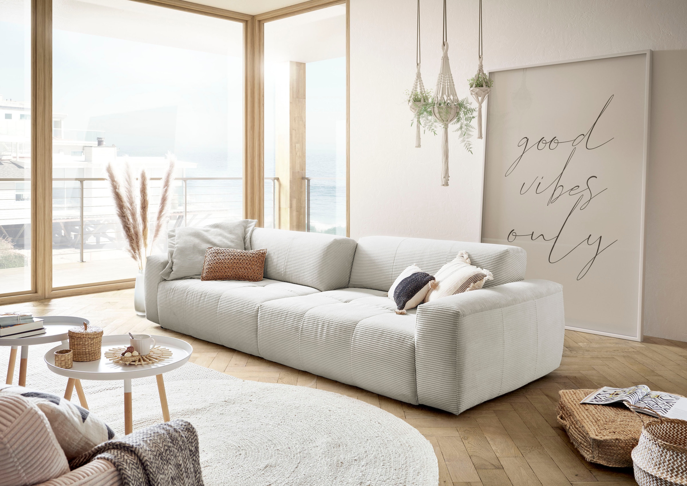 3C Candy Big-Sofa »Yoshy Mega Sofa mit Komfortfunktionen, modern und bequem,« Zwei Sitztiefen durch verstellbare Rückenlehne, Bezug in Cord