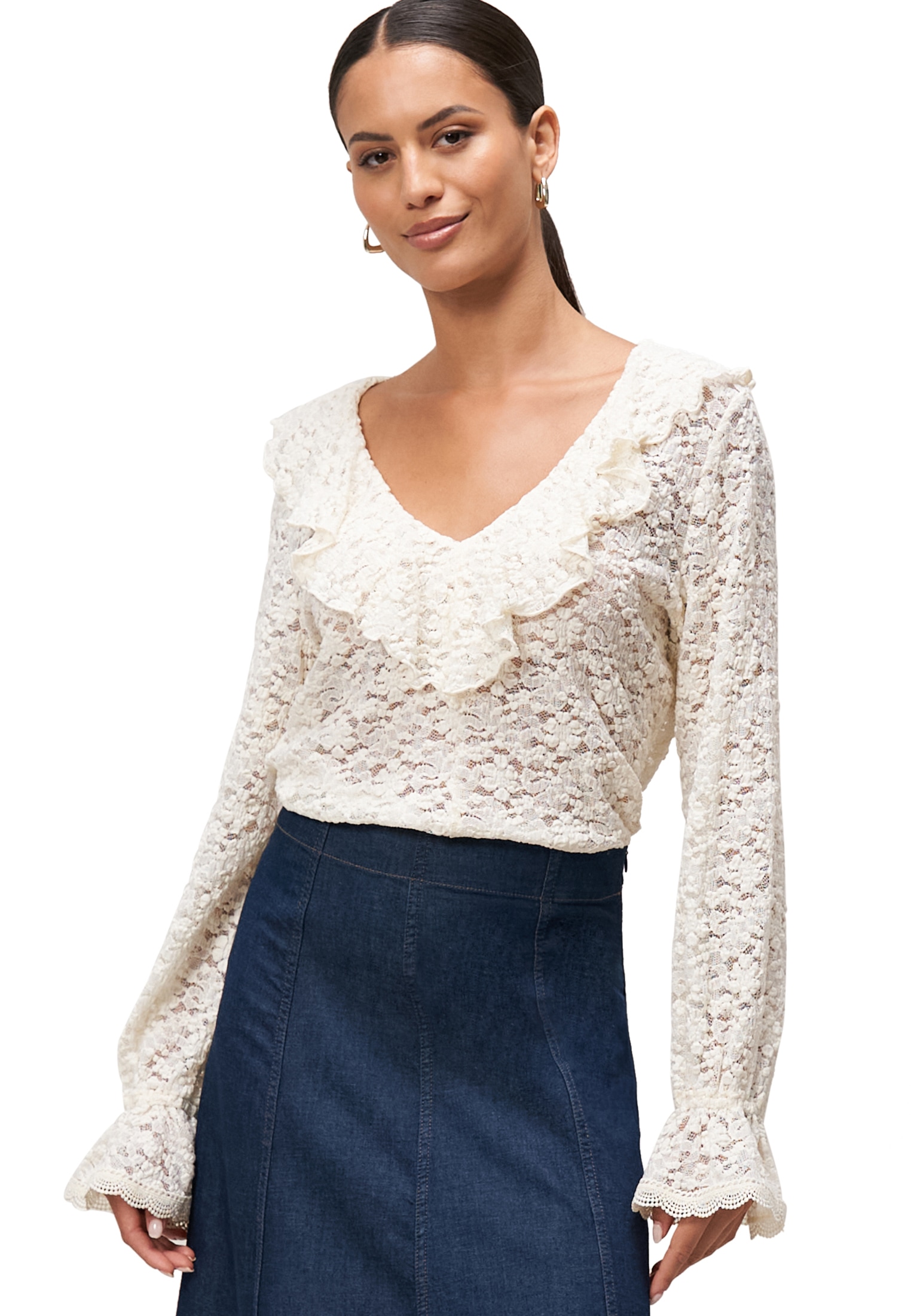 Zero Spitzenbluse »Boho-Bluse aus Spitze«