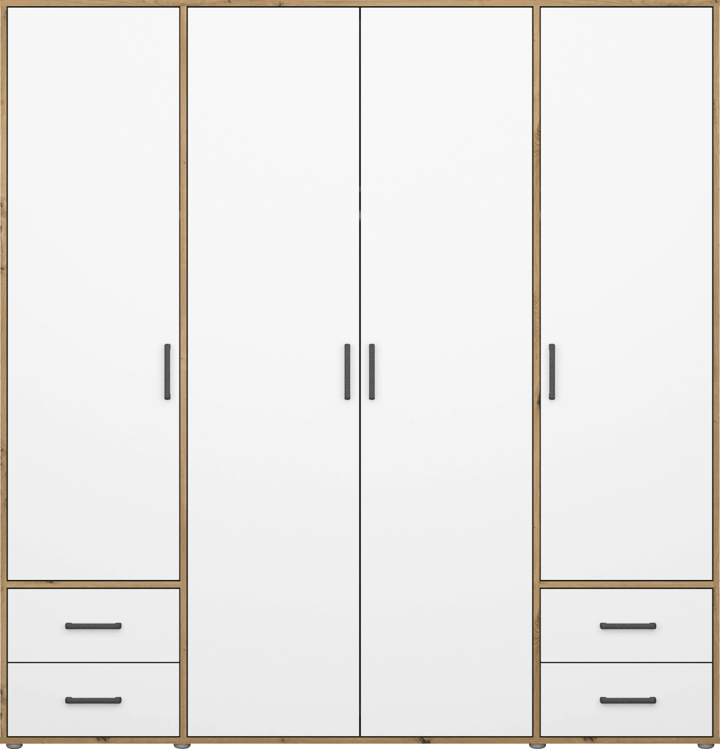 rauch Drehtürenschrank »Voyager, Kleiderschrank mit Außenschubkästen, Garderobe«, (in 3 verschiedenen Ausstattungen BASIC/CLASSIC/PREMIUM), Made in Germany