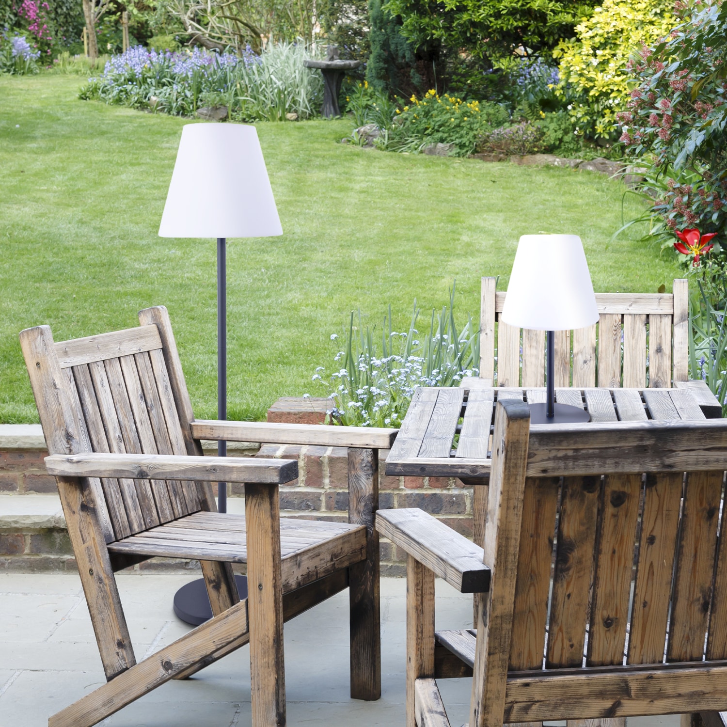 Paco Home Tischleuchte »JEN, In- & Outdoor«, 1 flammig, Leuchtmittel E27 | ohne Leuchtmittel, Außenlampe, E27, Modern, Wohnzimmer, IP44 spritzwassergeschützt