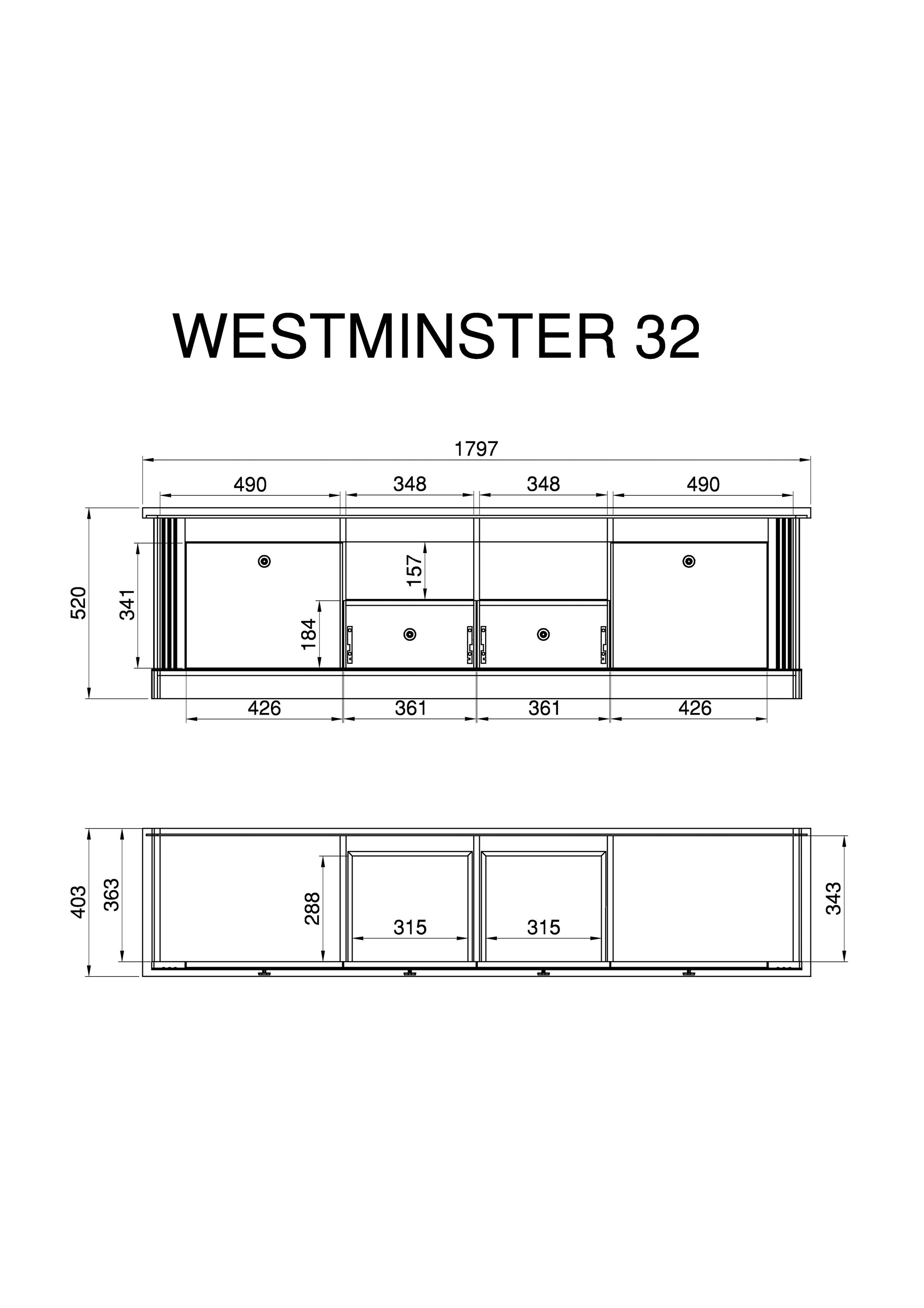 Home affaire Wohnwand »Westminster«, (Set, 2 St.), im romantischen Landhausstil